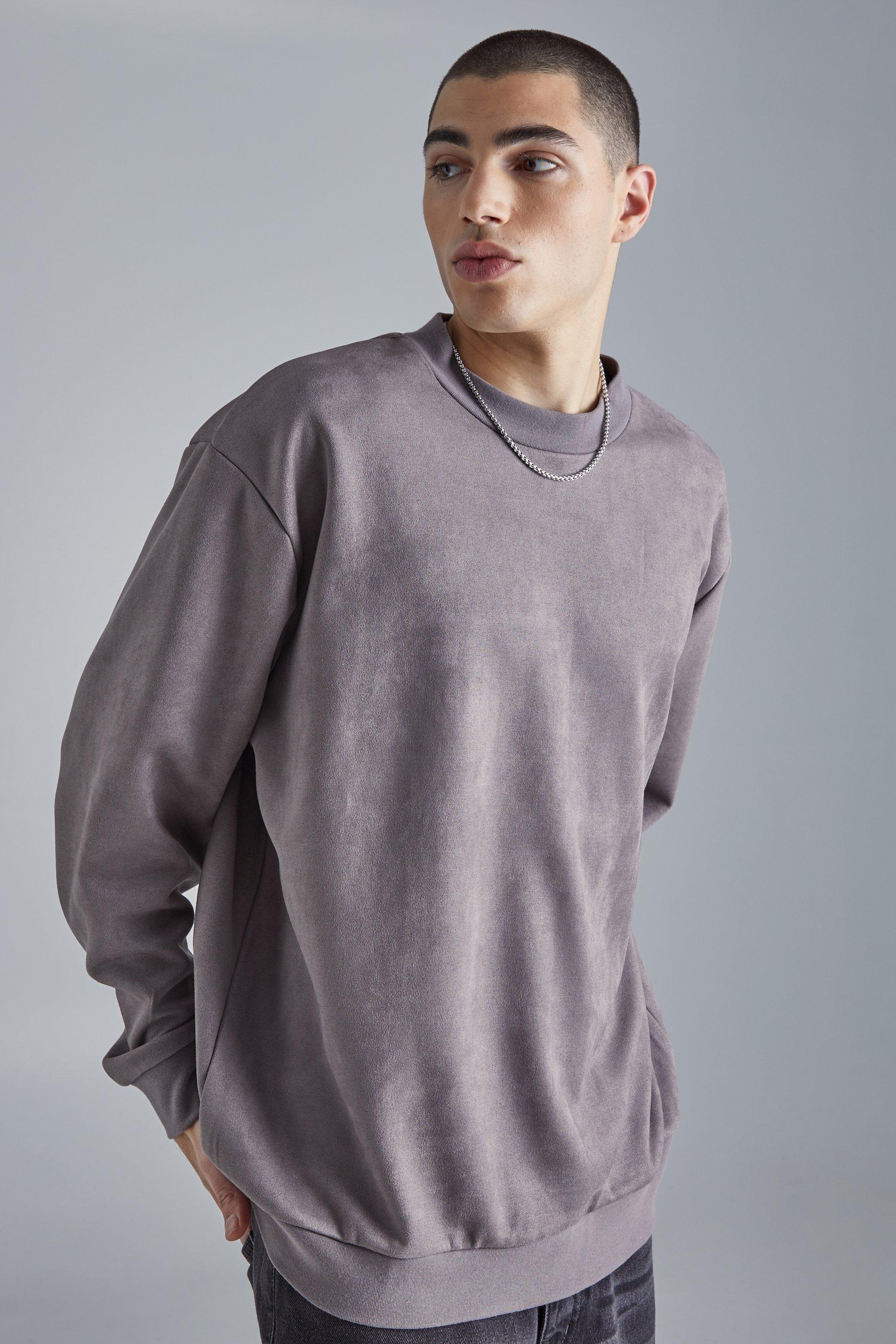 Grey oversized best sale sweatshirt mens