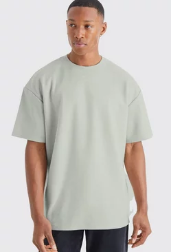 Oversized Faux Suede Heavyweight T-shirt Sage
