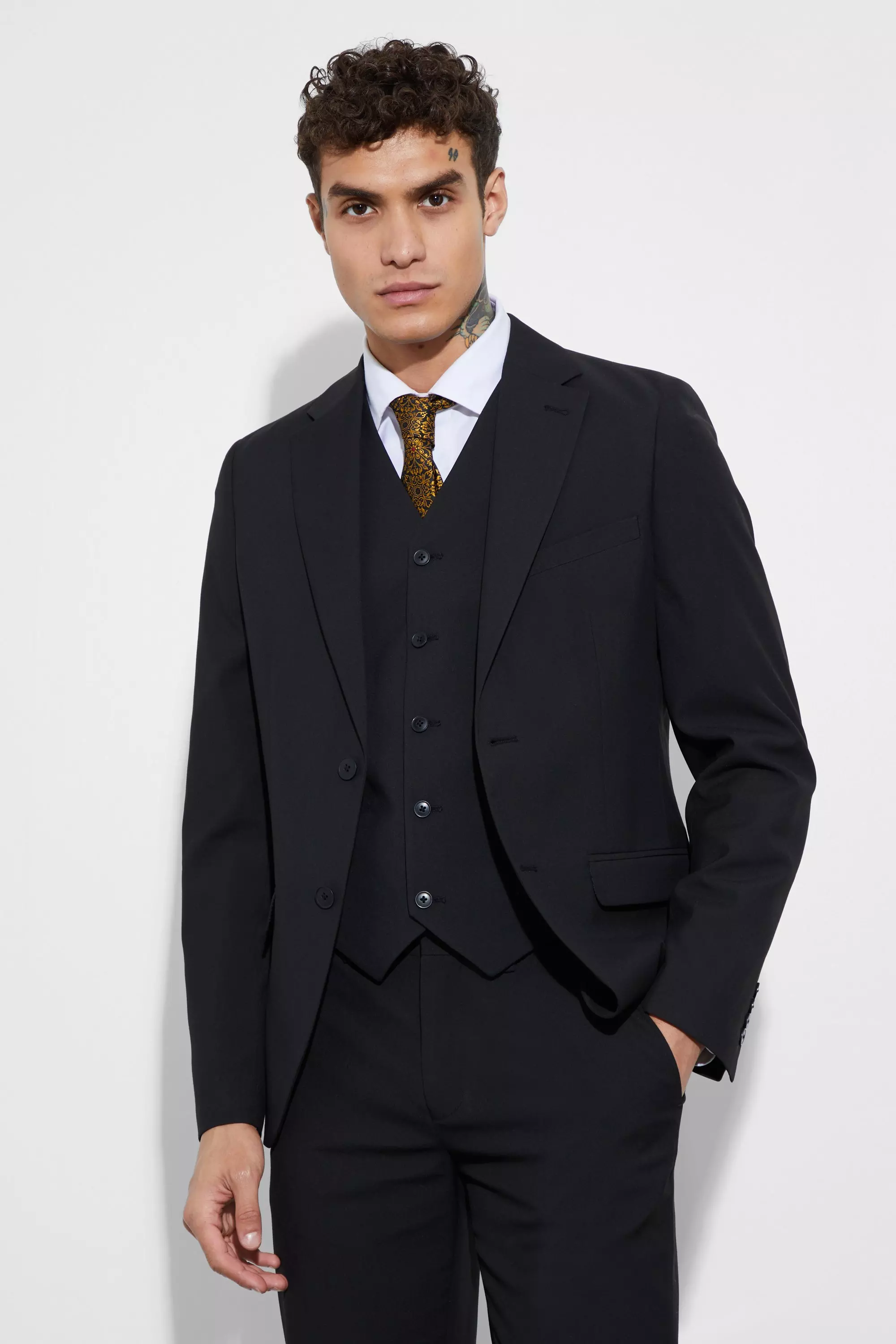 Black Slim Single Breasted Suit Jacket alternative image