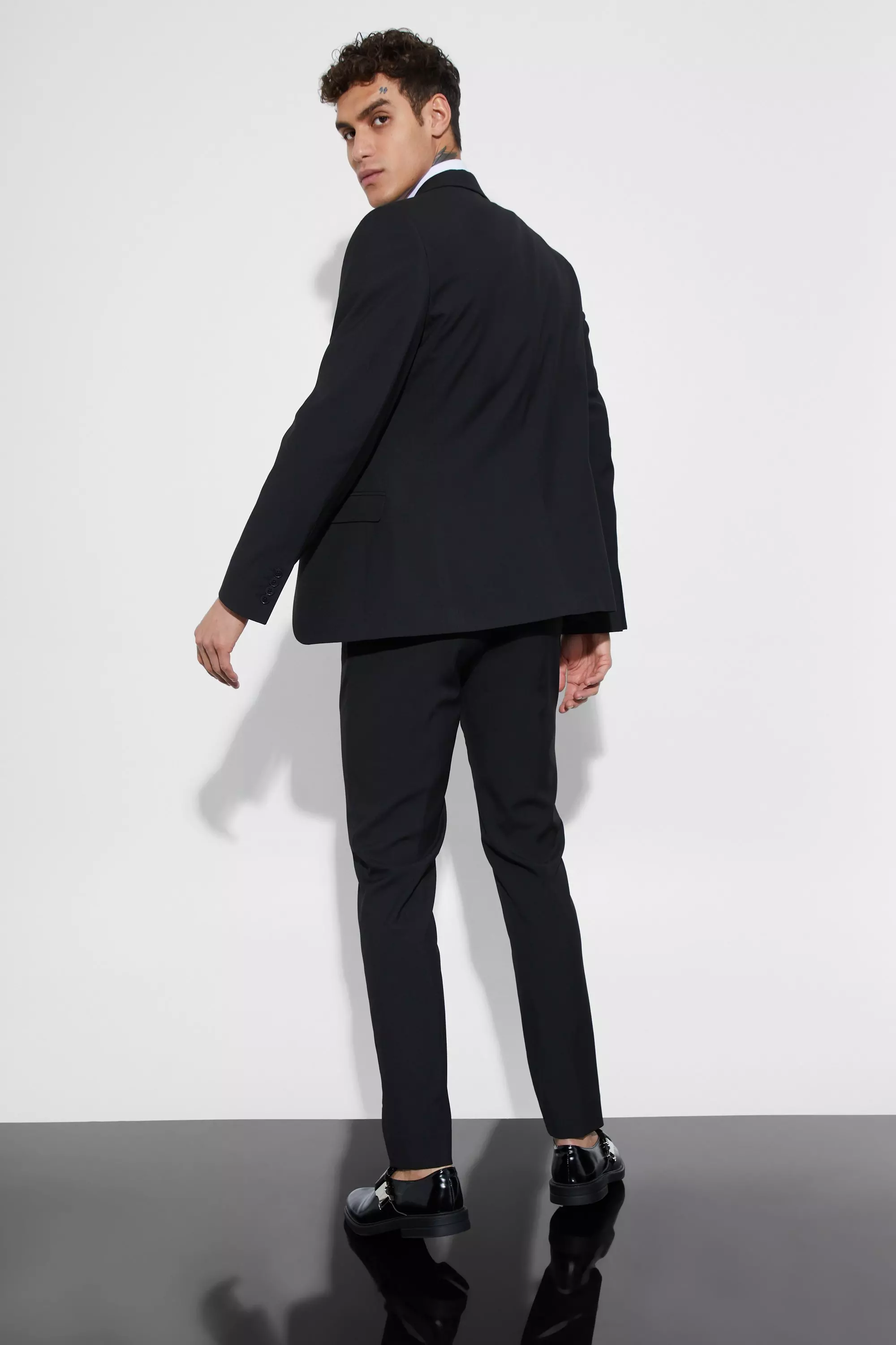 Black Slim Single Breasted Suit Jacket alternative image