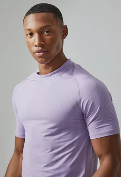 Man Active Muscle Fit Marl T-shirt Lilac