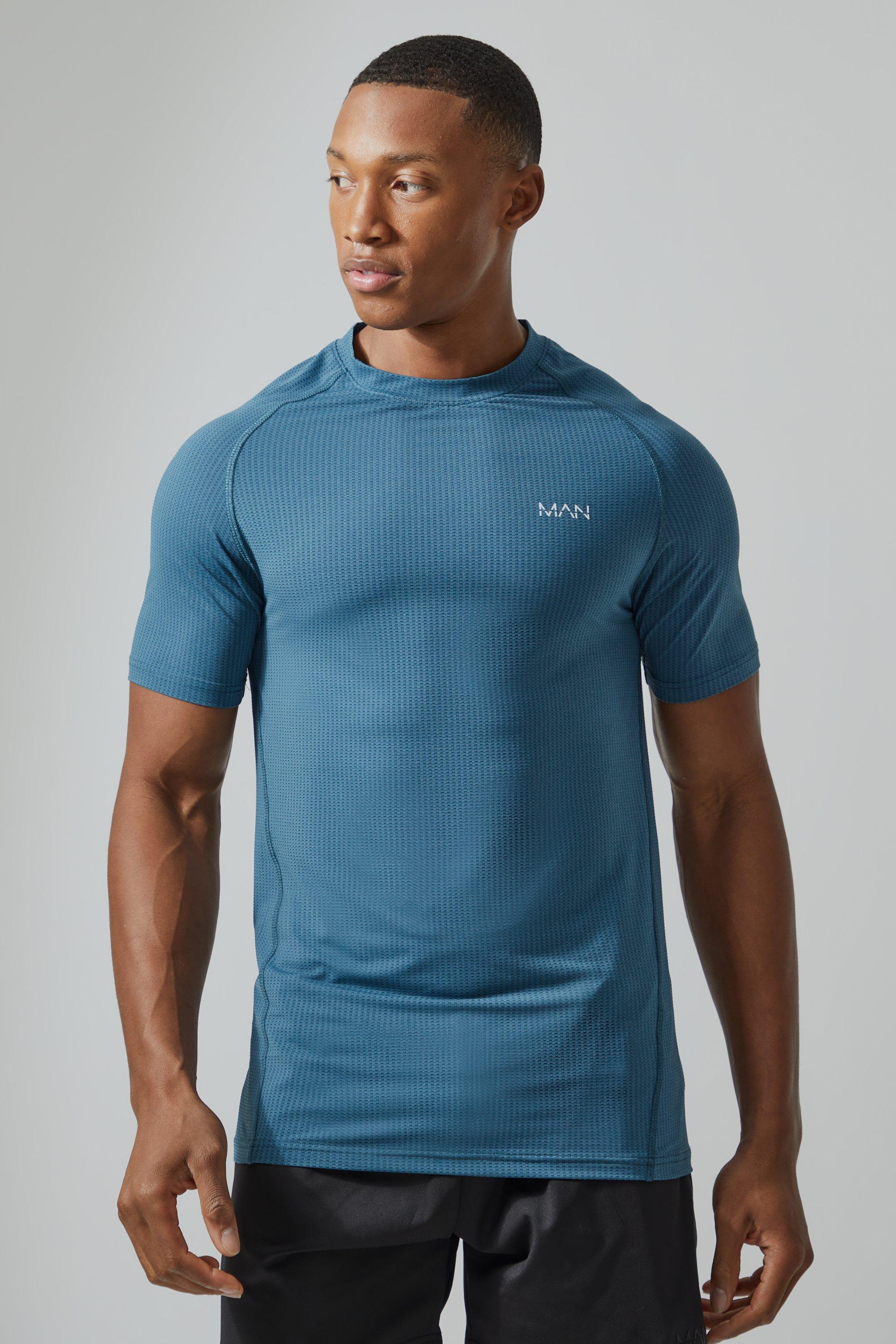 Man Active Muscle Fit Marl T-shirt | boohooMAN USA