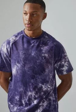 Purple Man Active Core Fit Tie Dye T-shirt