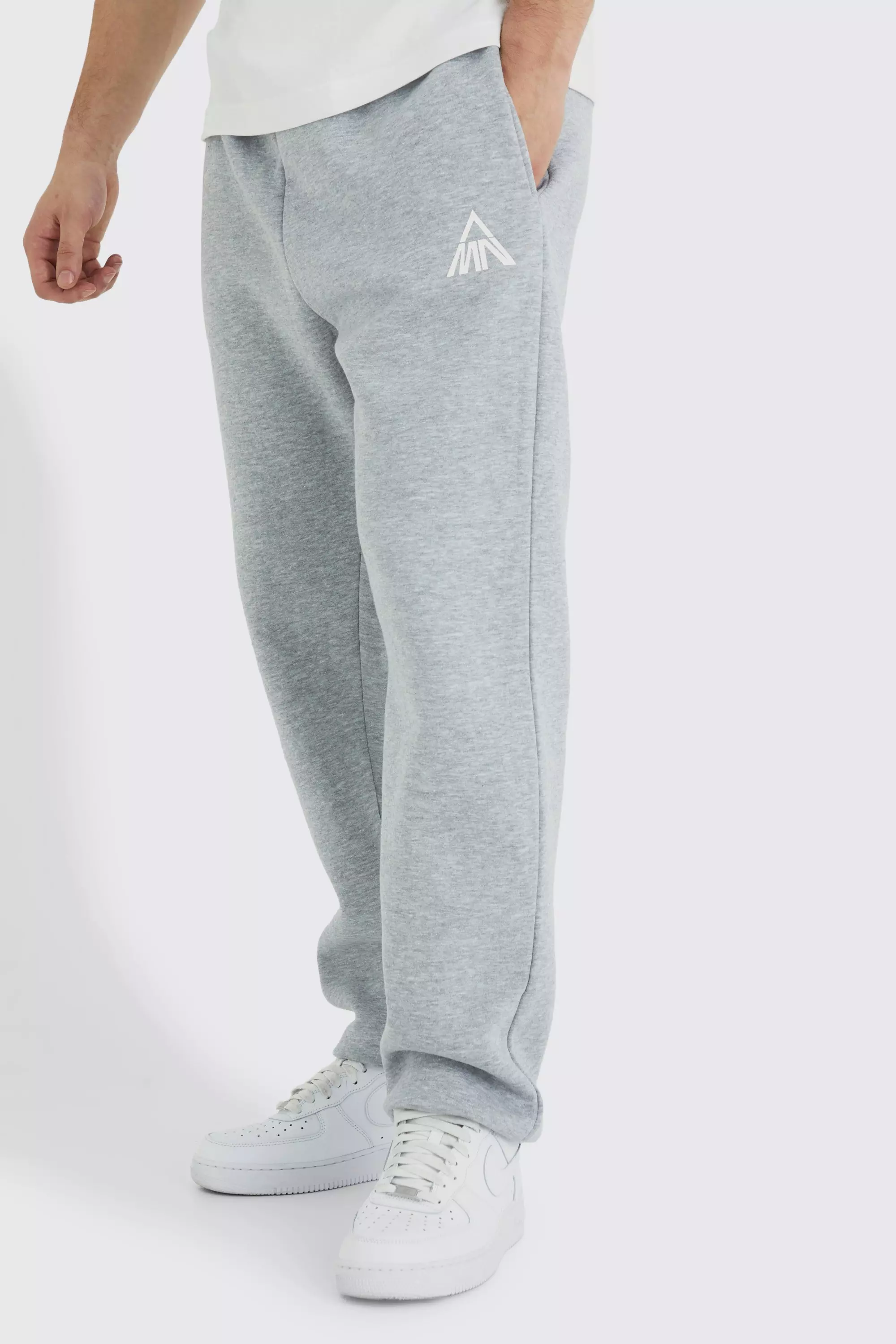 Tall Core Fit Man Branded Sweatpants Grey marl