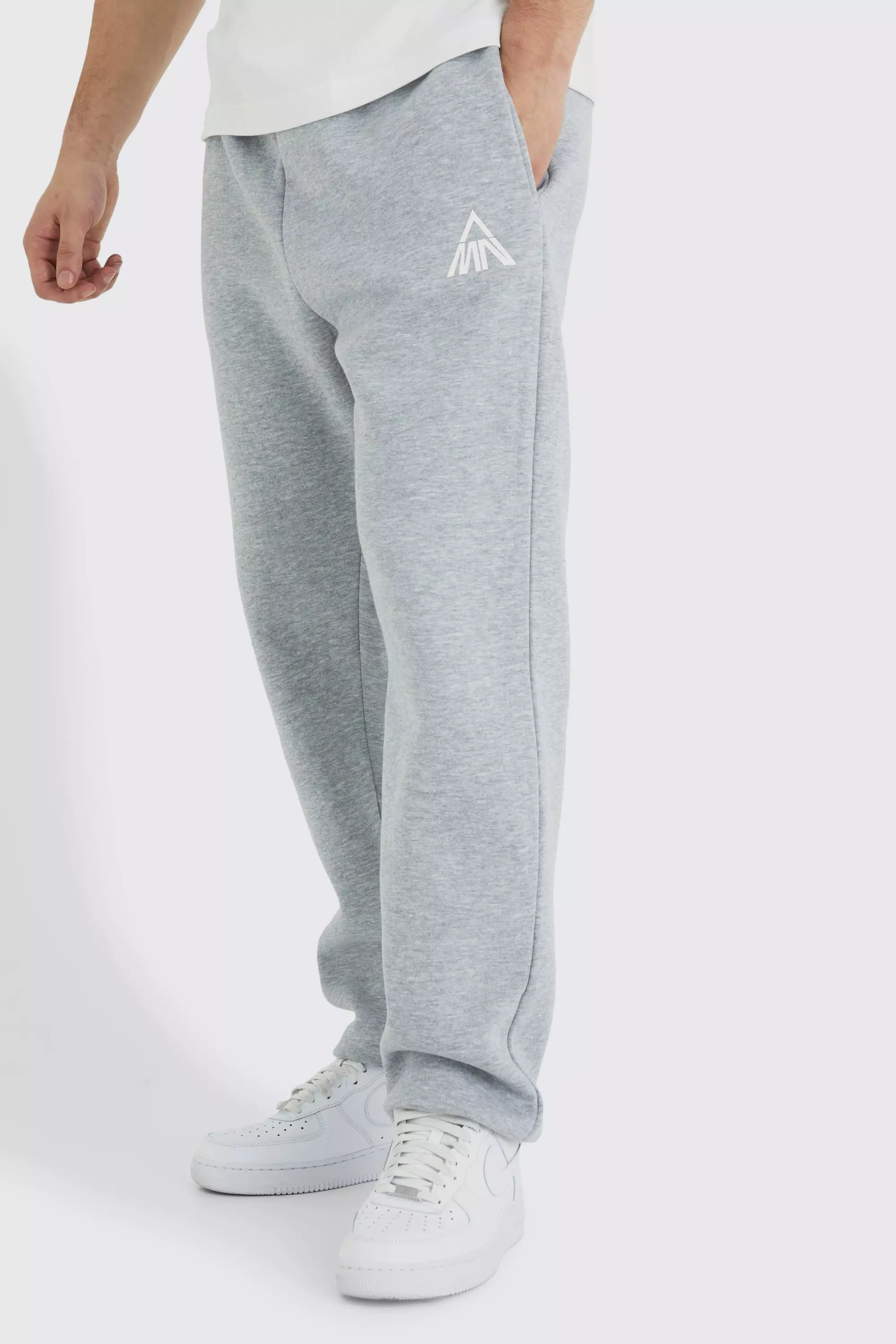 Tall Core Fit Man Branded Jogger Grey marl