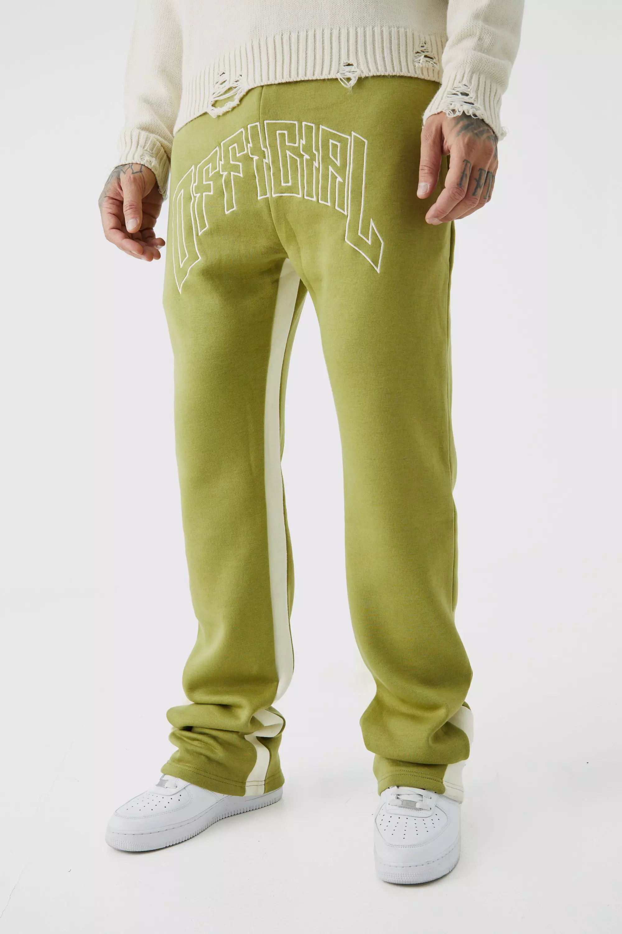 Shop Man Slim Stacked Flare Contrast Gusset Jogger online