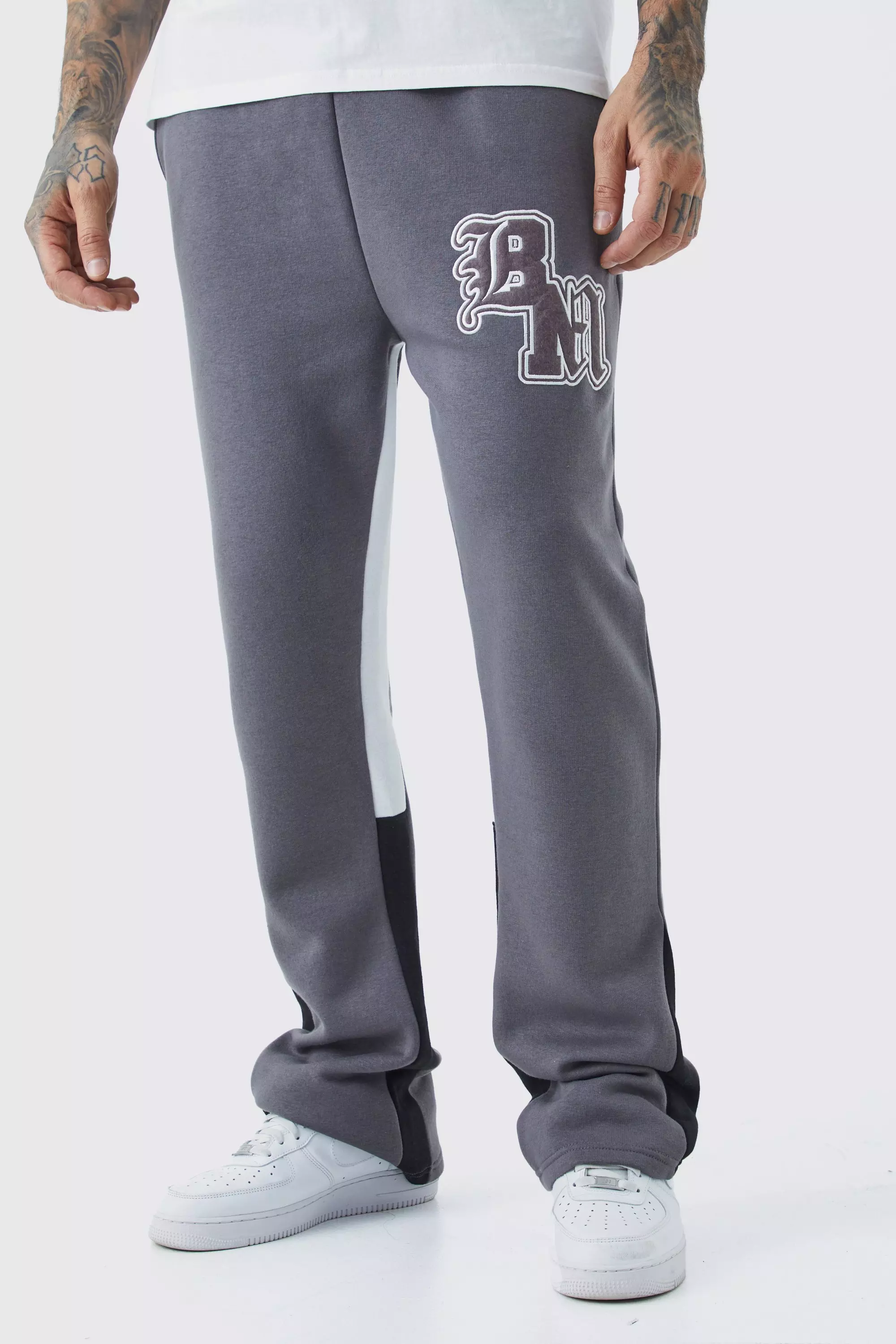 Tall Bm Contrast Gusset Jogger Charcoal