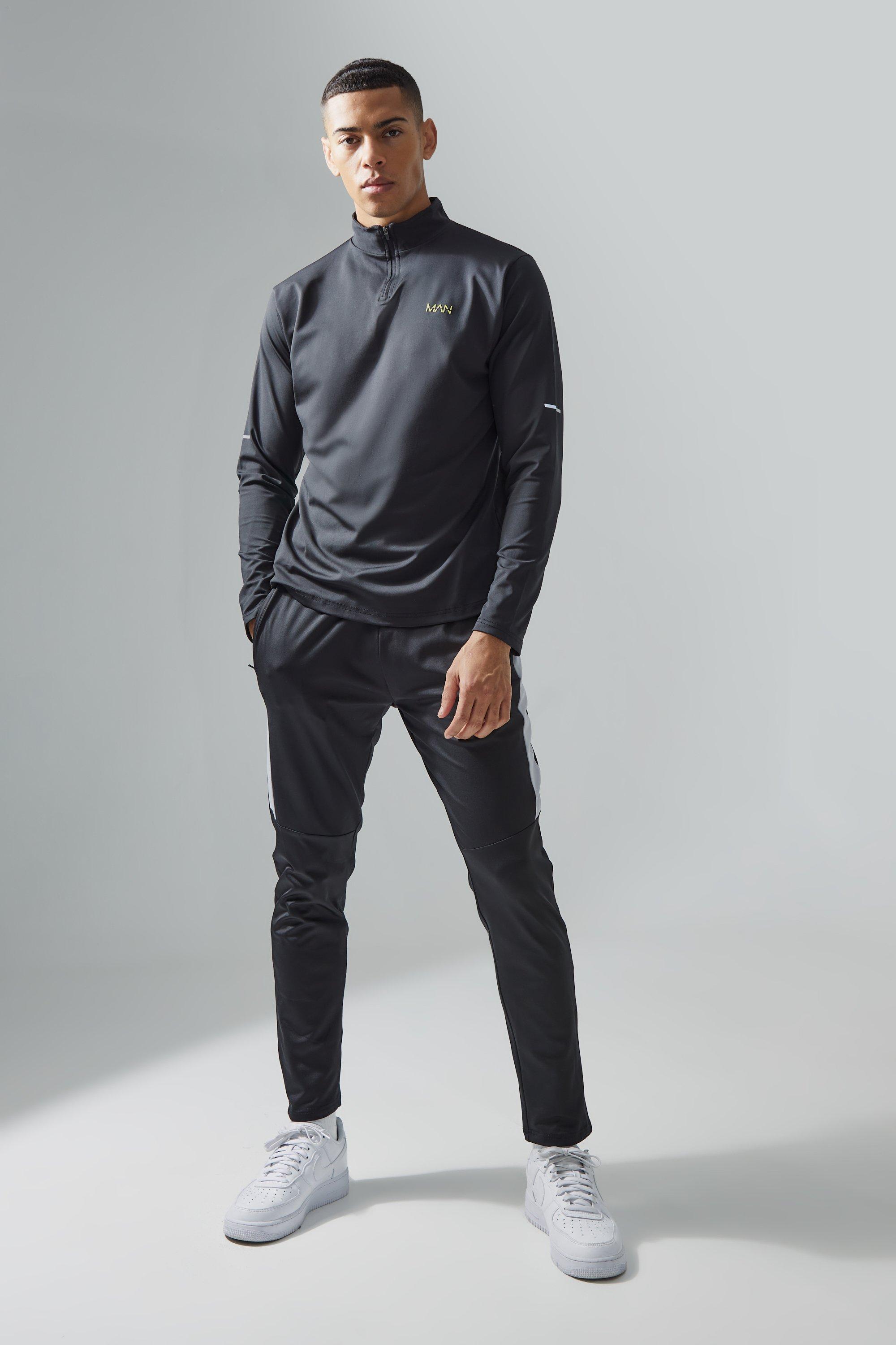 Man Active Fleece 1/4 Zip And Jogger Tracksuit