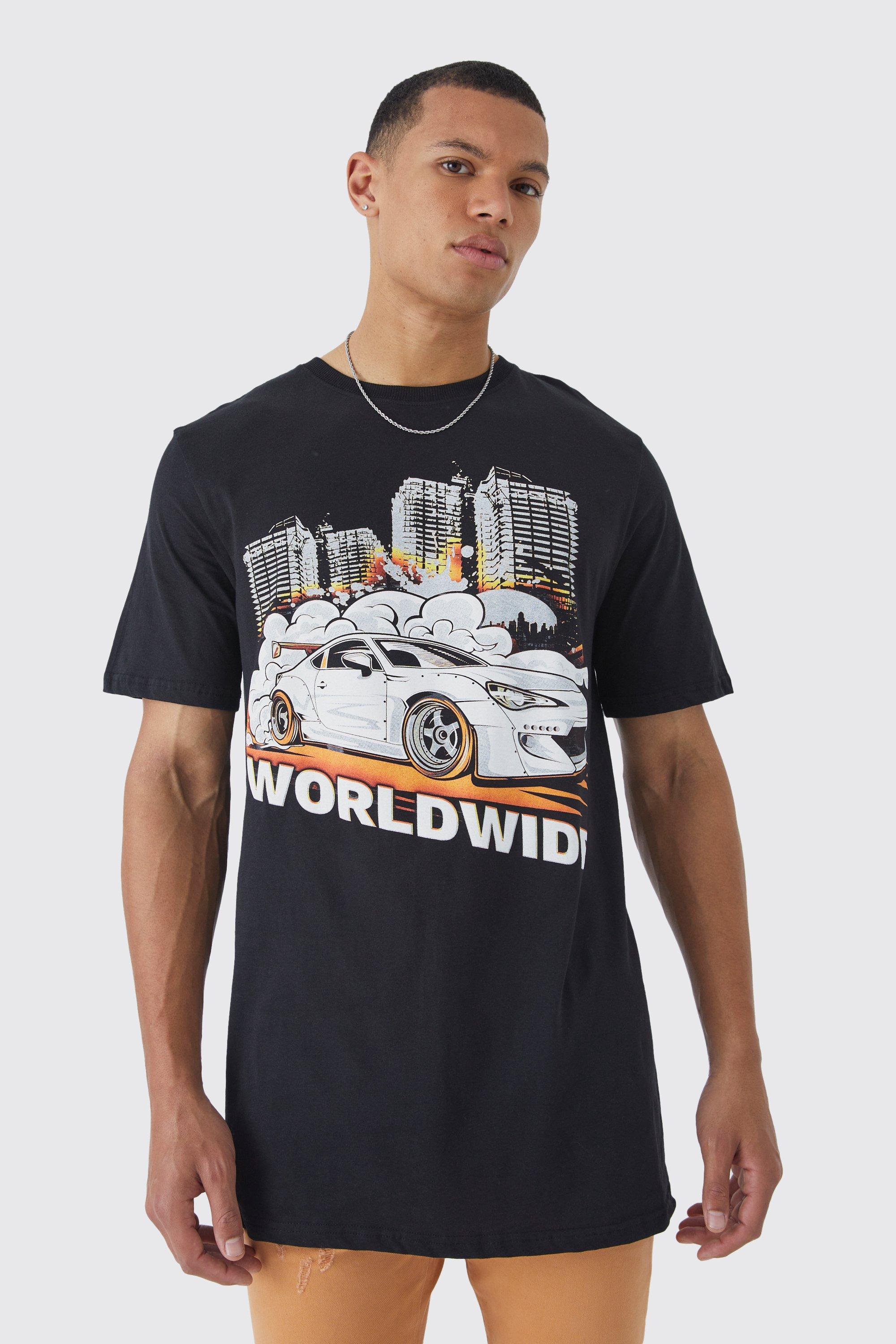 boohooMAN Oversized Car Graphic T-Shirt - Black - Size L