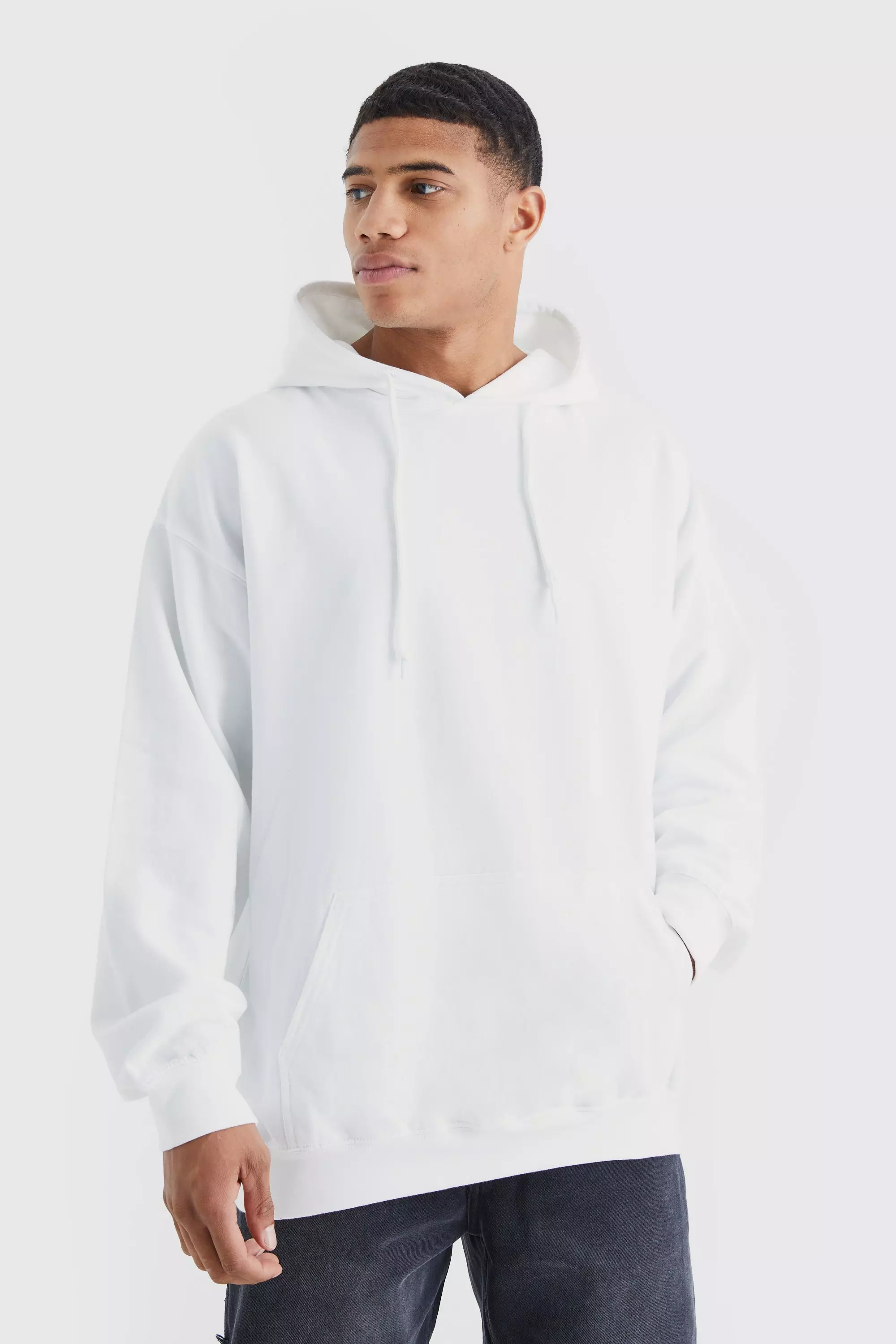 White Oversized Graffiti Rose Graphic Hoodie alternative image