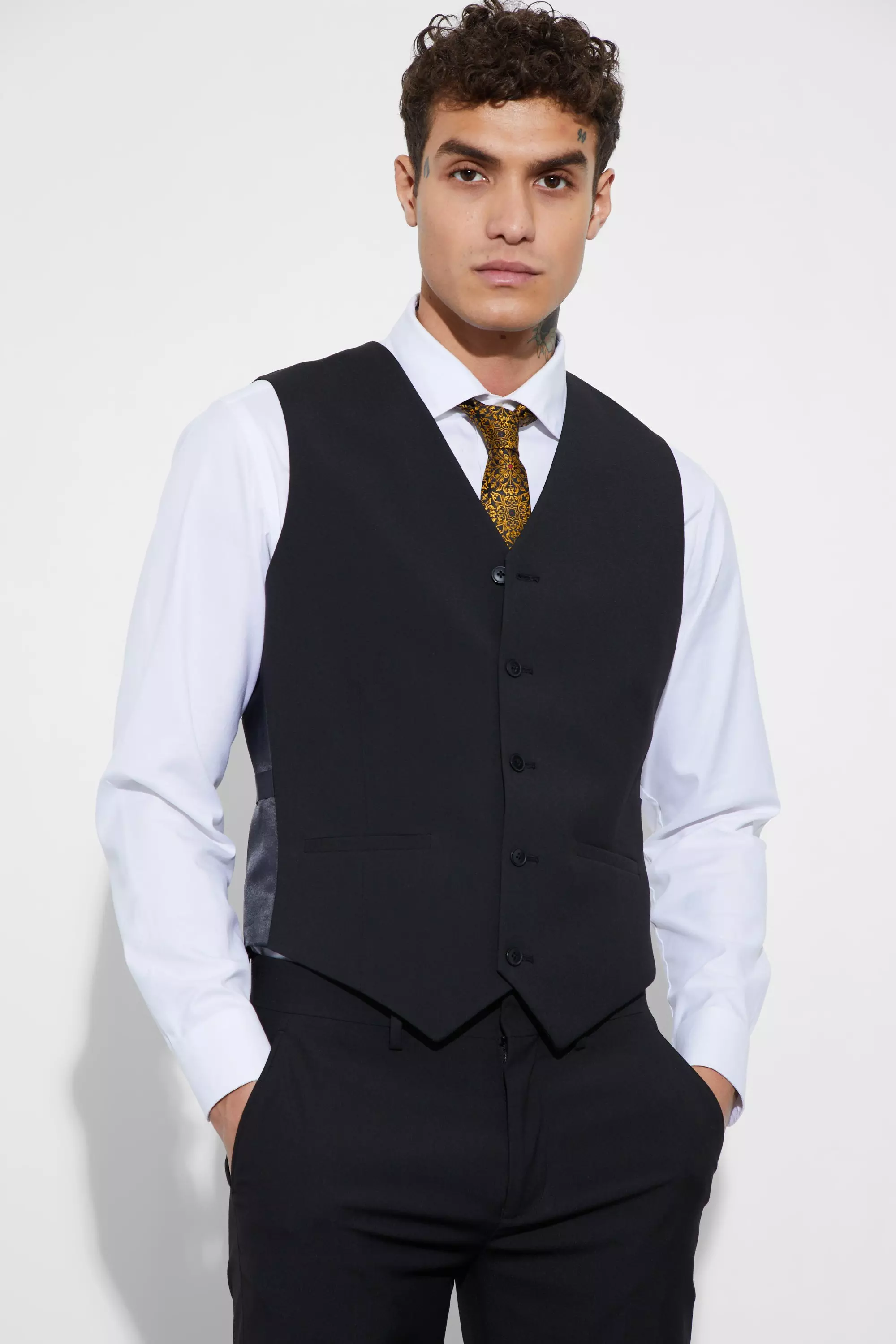 Black Slim Cropped Dress Pants alternative image