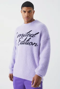 Oversized Fluffy Limited Edition Knitted Sweater Lilac