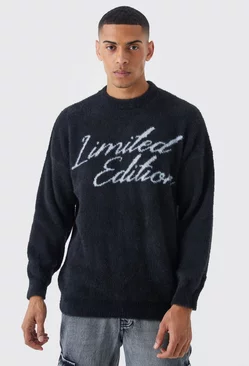 Black Oversized Fluffy Limited Edition Knitted Sweater
