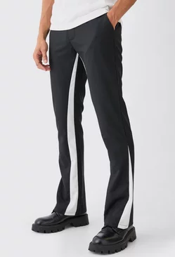 Tailored Gusset Detail Flared Trousers Black