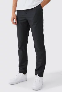 Wrap Over Tailored Straight Fit Trousers Black