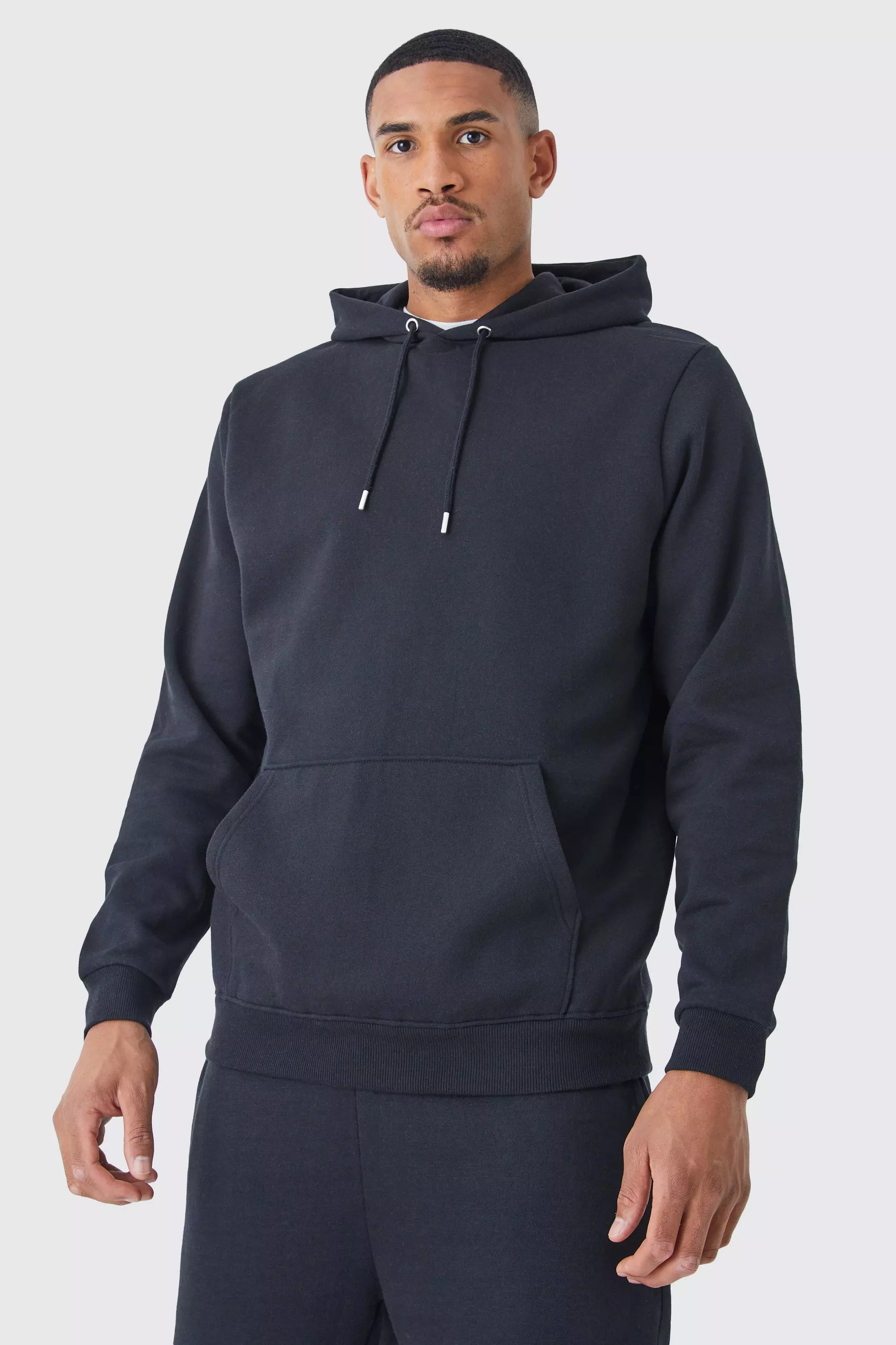 Black Tall Basic Over Head Hoodie