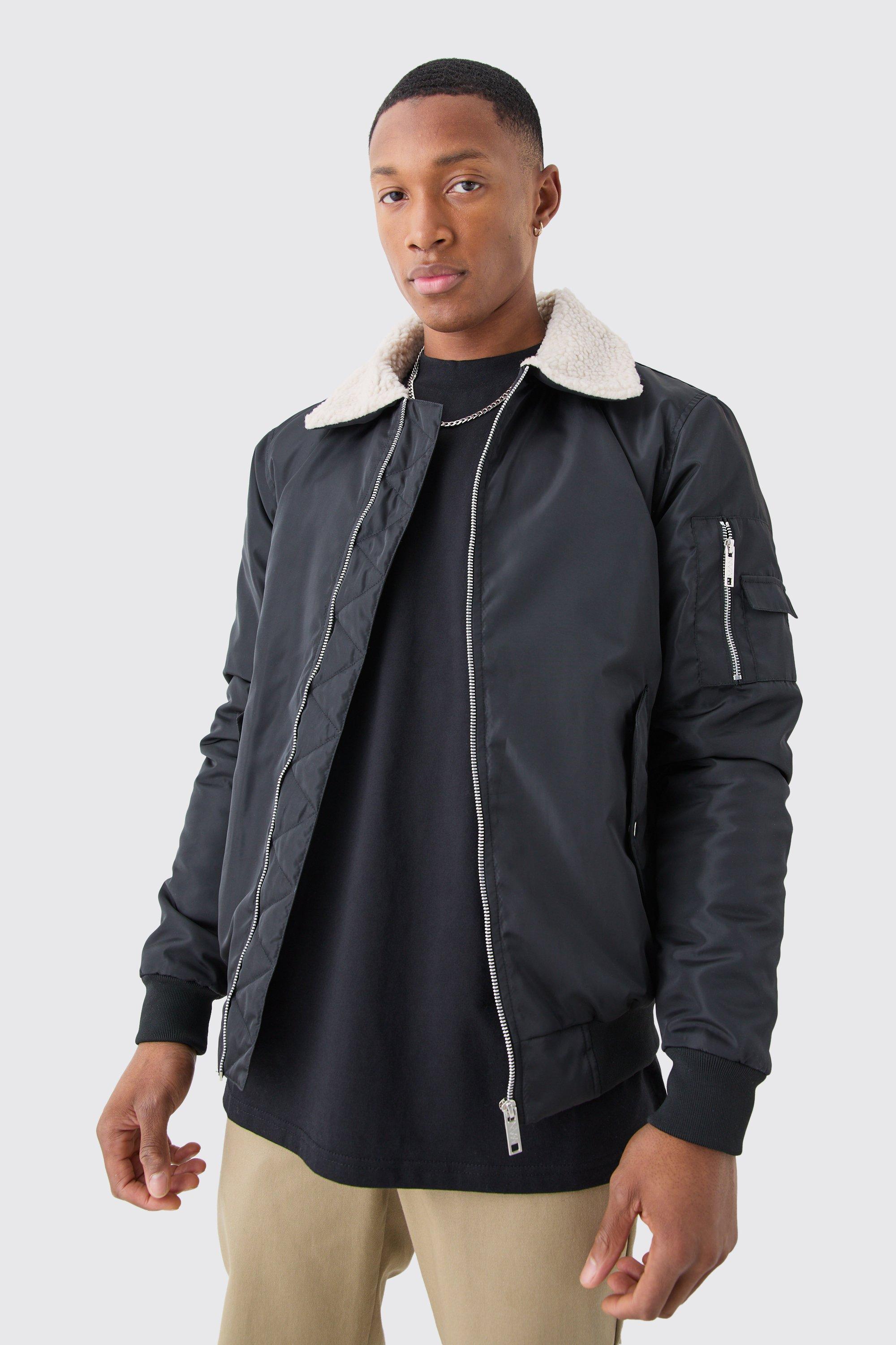 Boohooman hot sale borg jacket