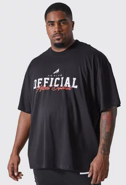 Black Plus Active Extended Neck Athletic T-shirt