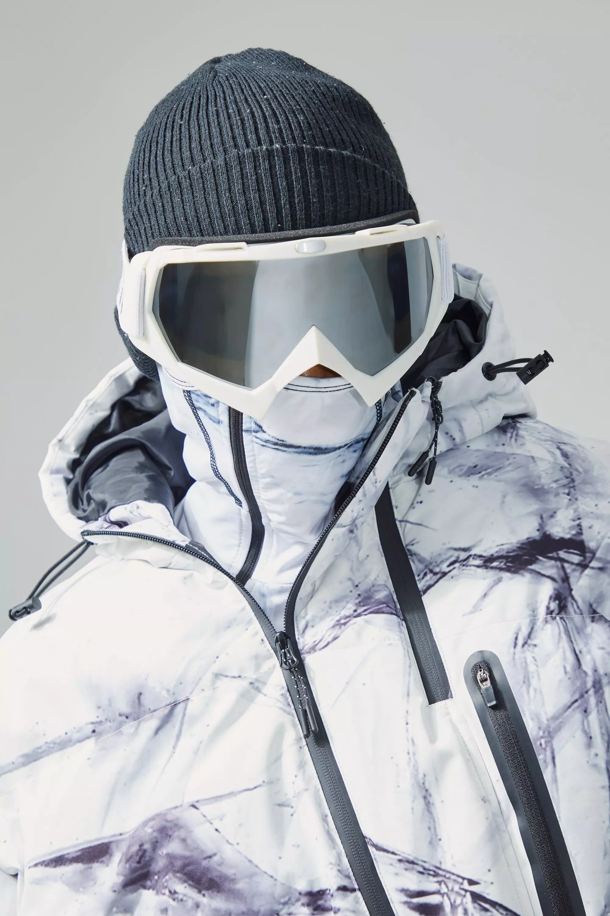 Man Ski Googles White