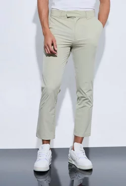 Sage Green Stretch Tailored Jogger Trousers