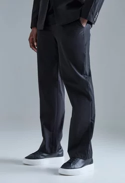 Stretch Tailored Straight Fit Trousers Black
