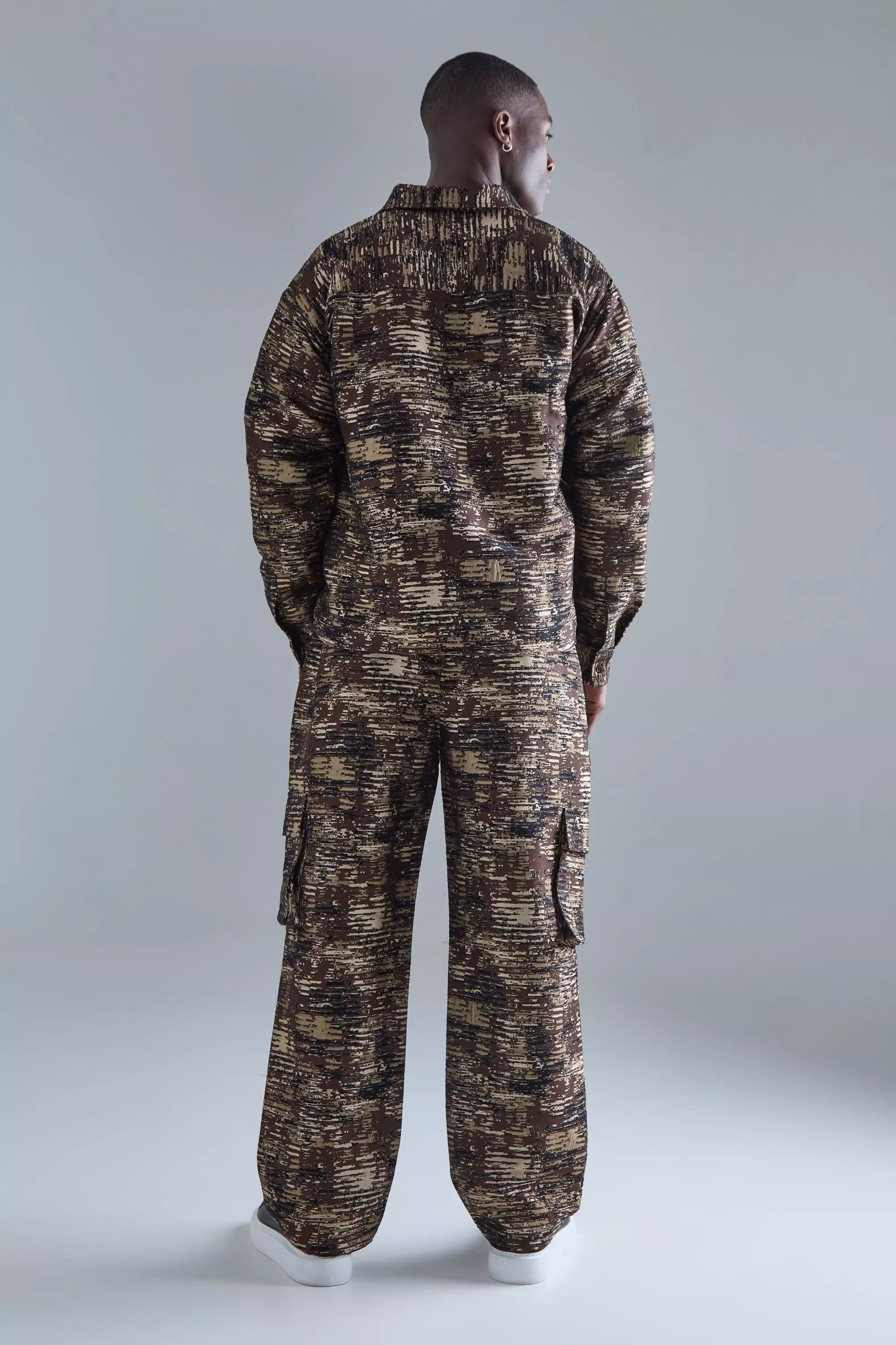 Stone Textured Camo Relaxed Cargo Trouser alternative image