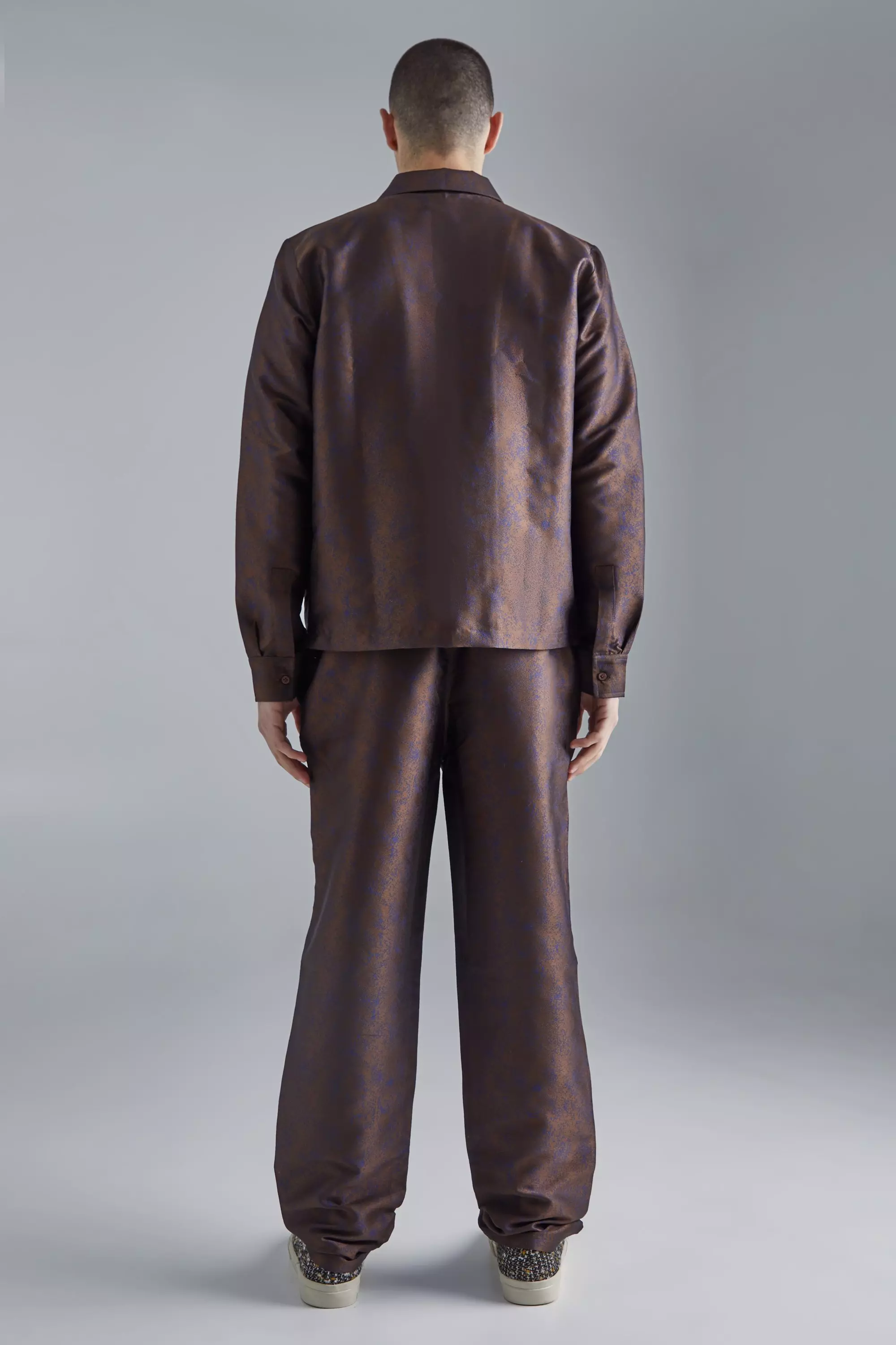 Brown Marl Fabric Interest Smart Overshirt alternative image