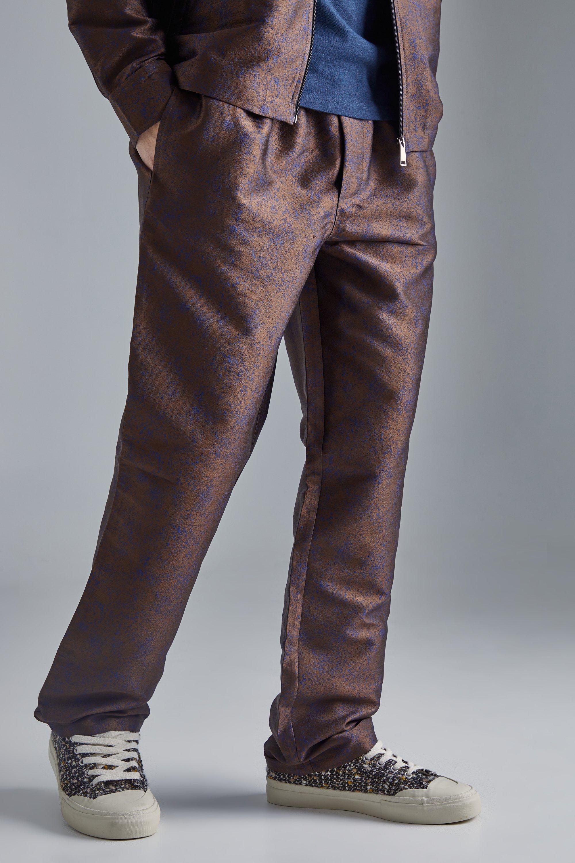 Pantalon droit à petites déchirures, Brown