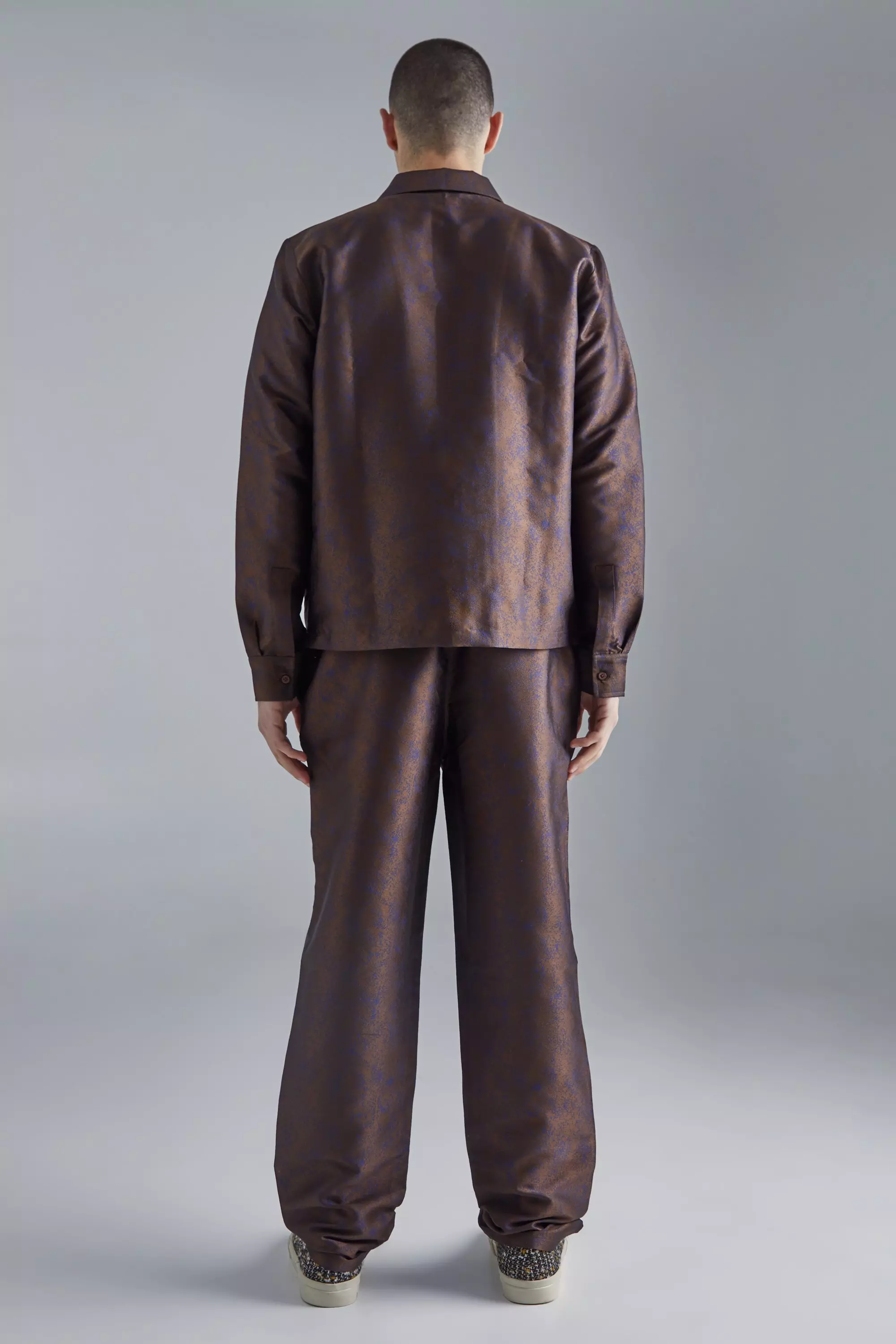 Brown Mergel Broek Met Rechte Pijpen alternatieve afbeelding