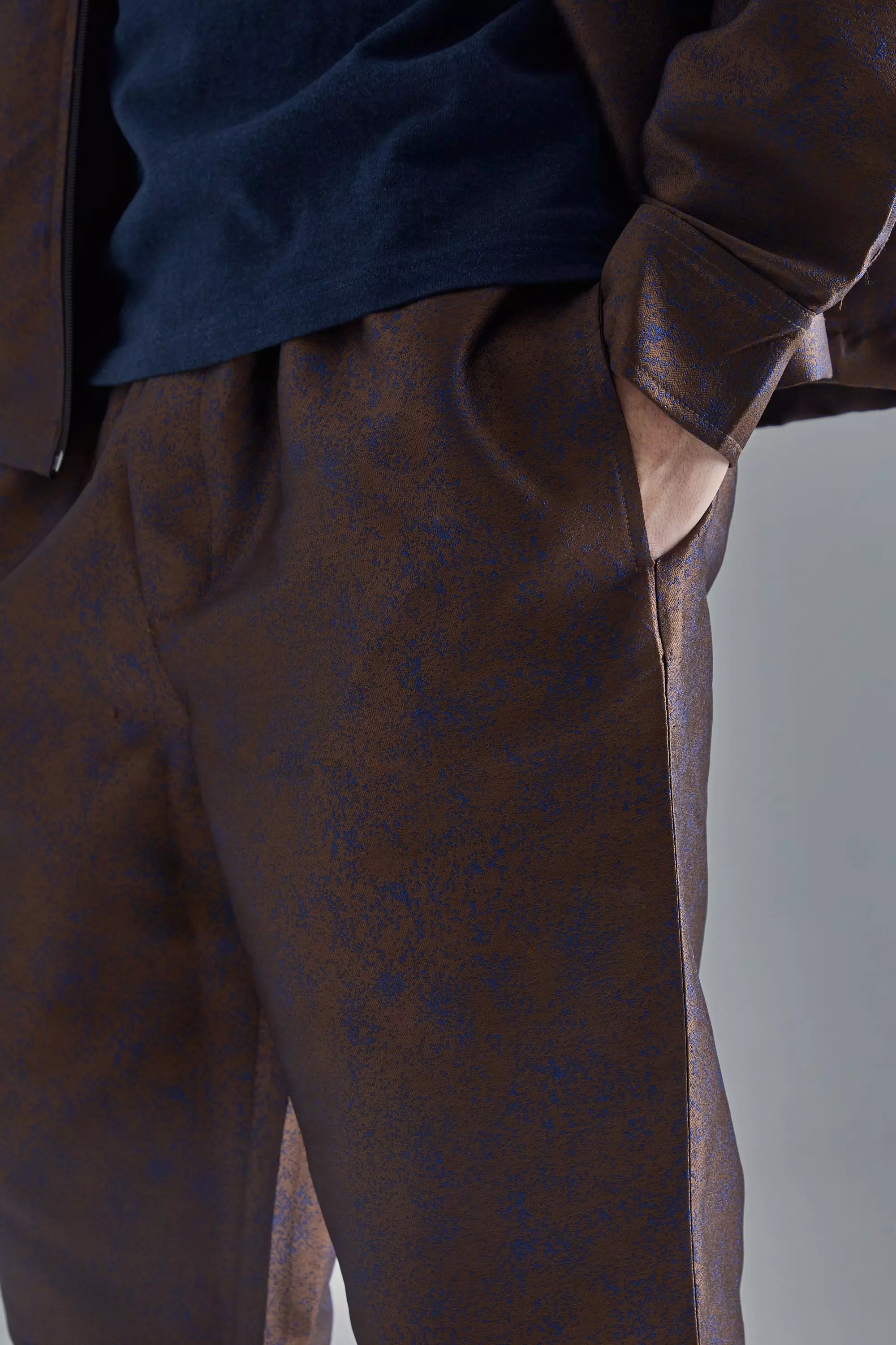 Brown Mergel Broek Met Rechte Pijpen alternatieve afbeelding
