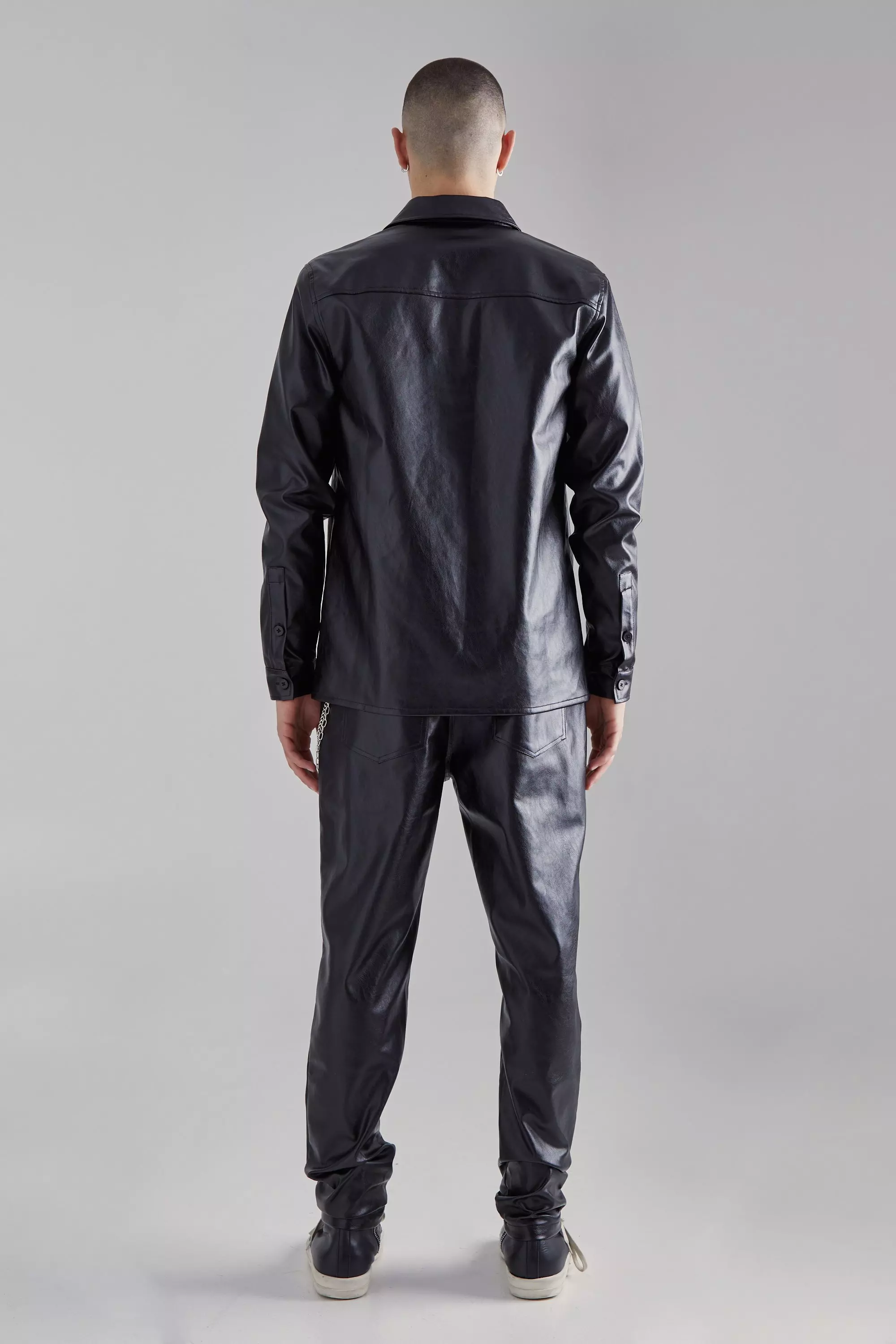 Black Geborduurd PU Paisley Overhemd alternatieve afbeelding