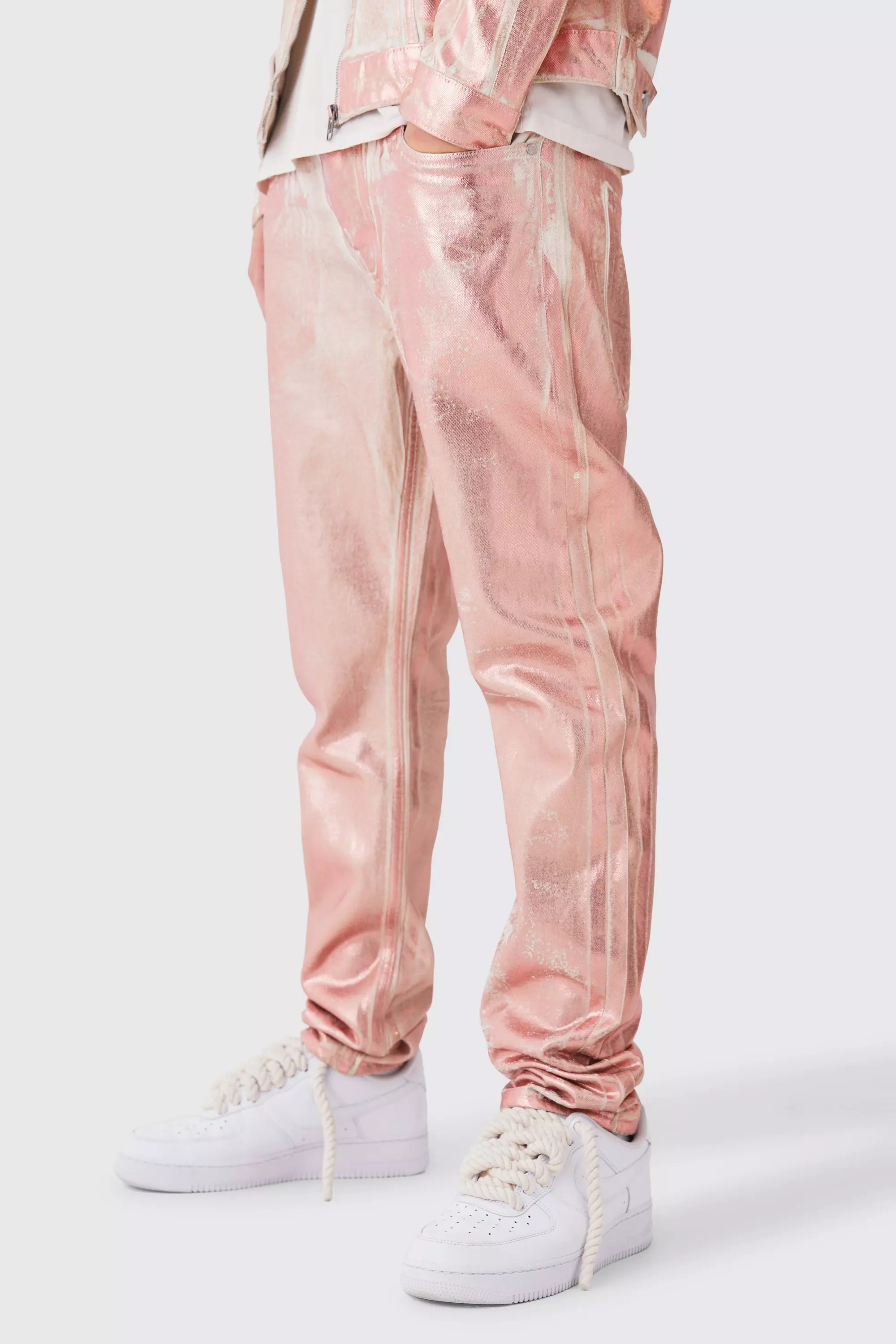 Y2k Aesthetic Pink Denim Pants at Rs 2999.00, Men Regular Fit Pants