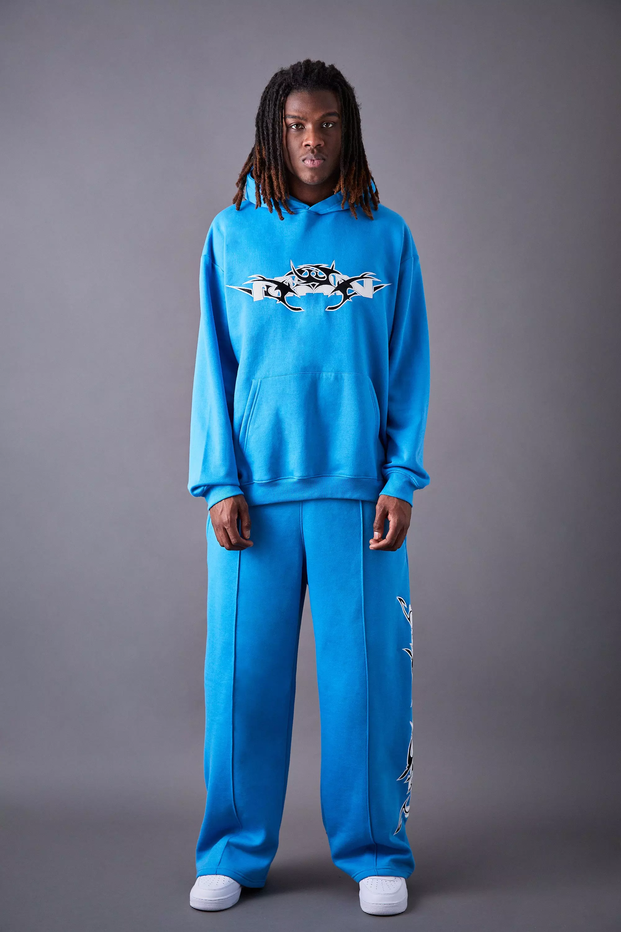 Oversized Pu Applique Tracksuit Blue