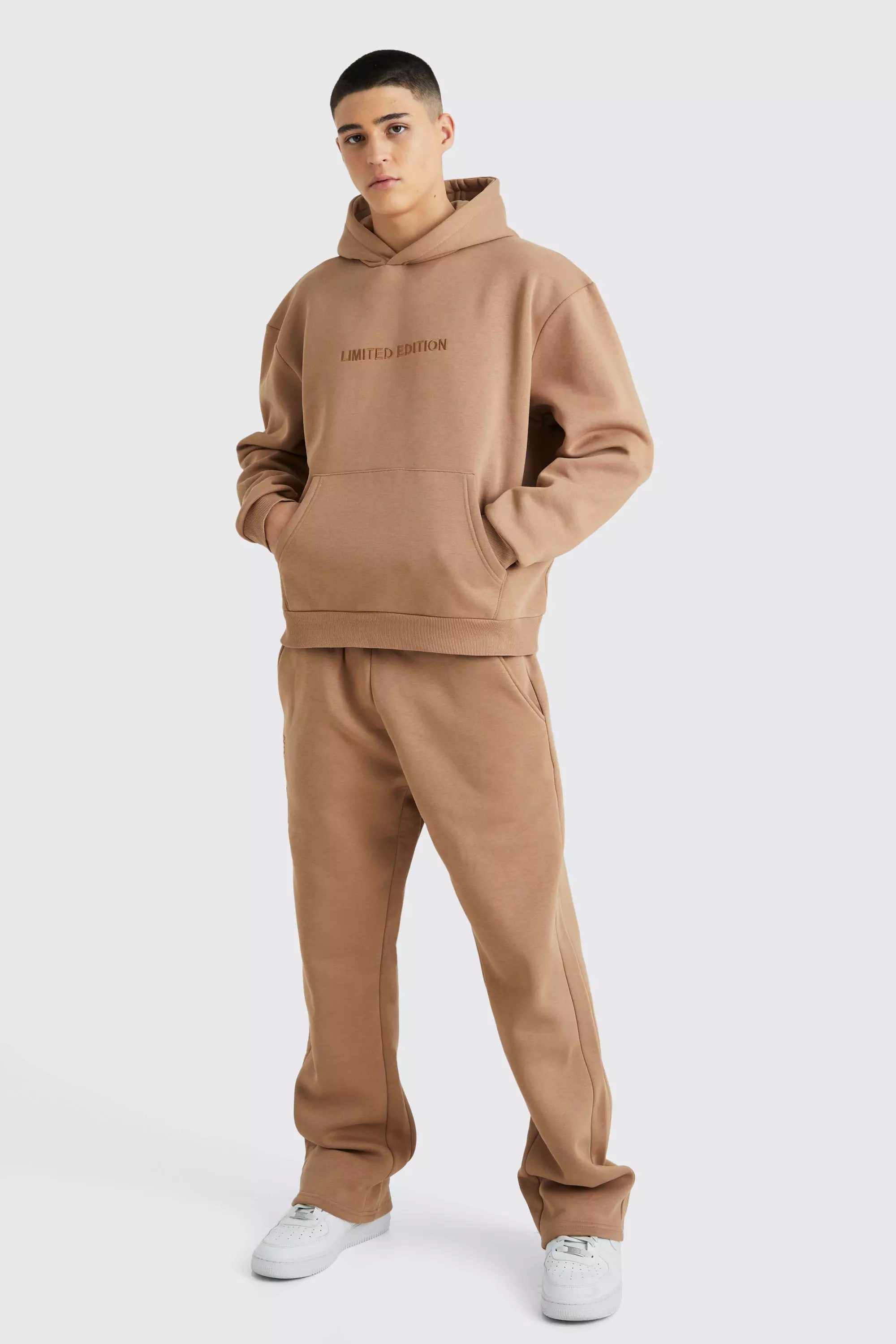 Taupe Beige Limited Oversized Hooded Gusset Tracksuit