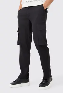 Black Mix & Match Tailored Cargo Trousers