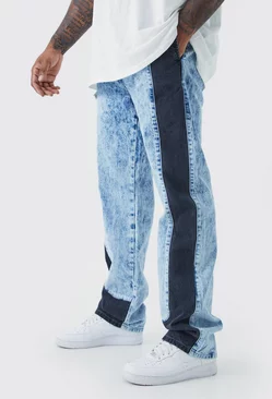 Blue Tall Relaxed Fit Acid Wash Denim Jogger