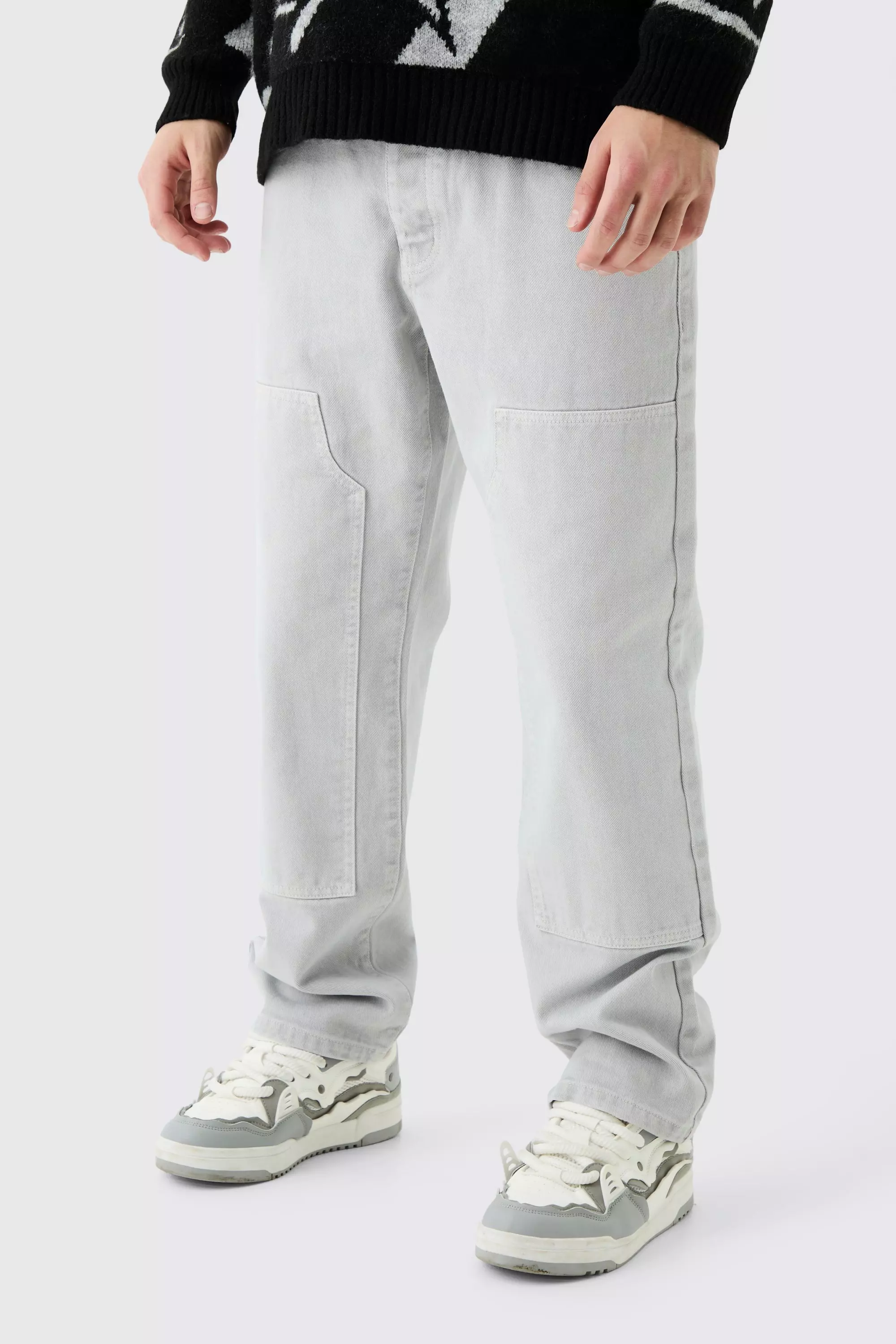 Relaxed Rigid Overdyed Carpenter Jeans Light grey