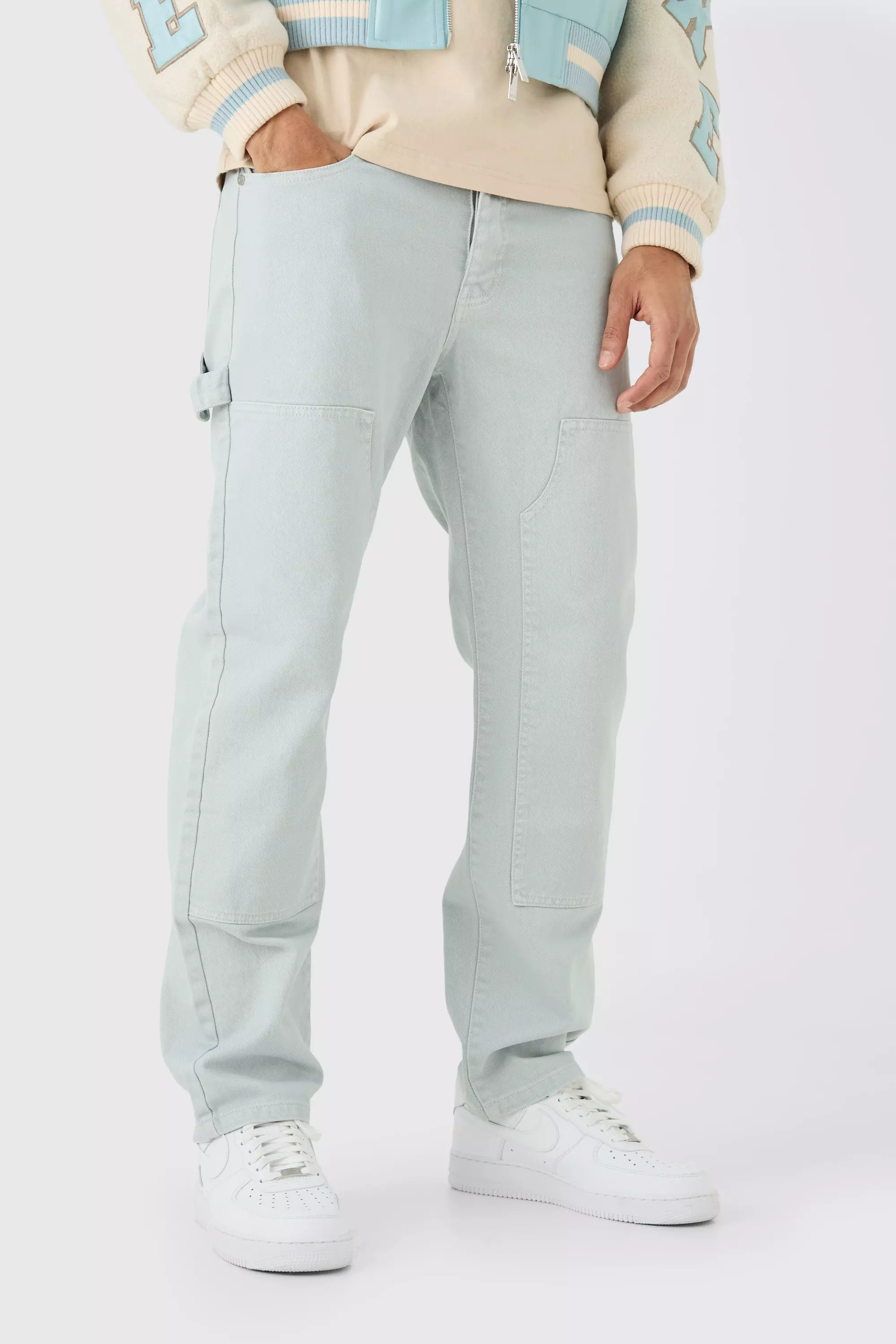 Relaxed Rigid Overdyed Carpenter Jeans Ice blue