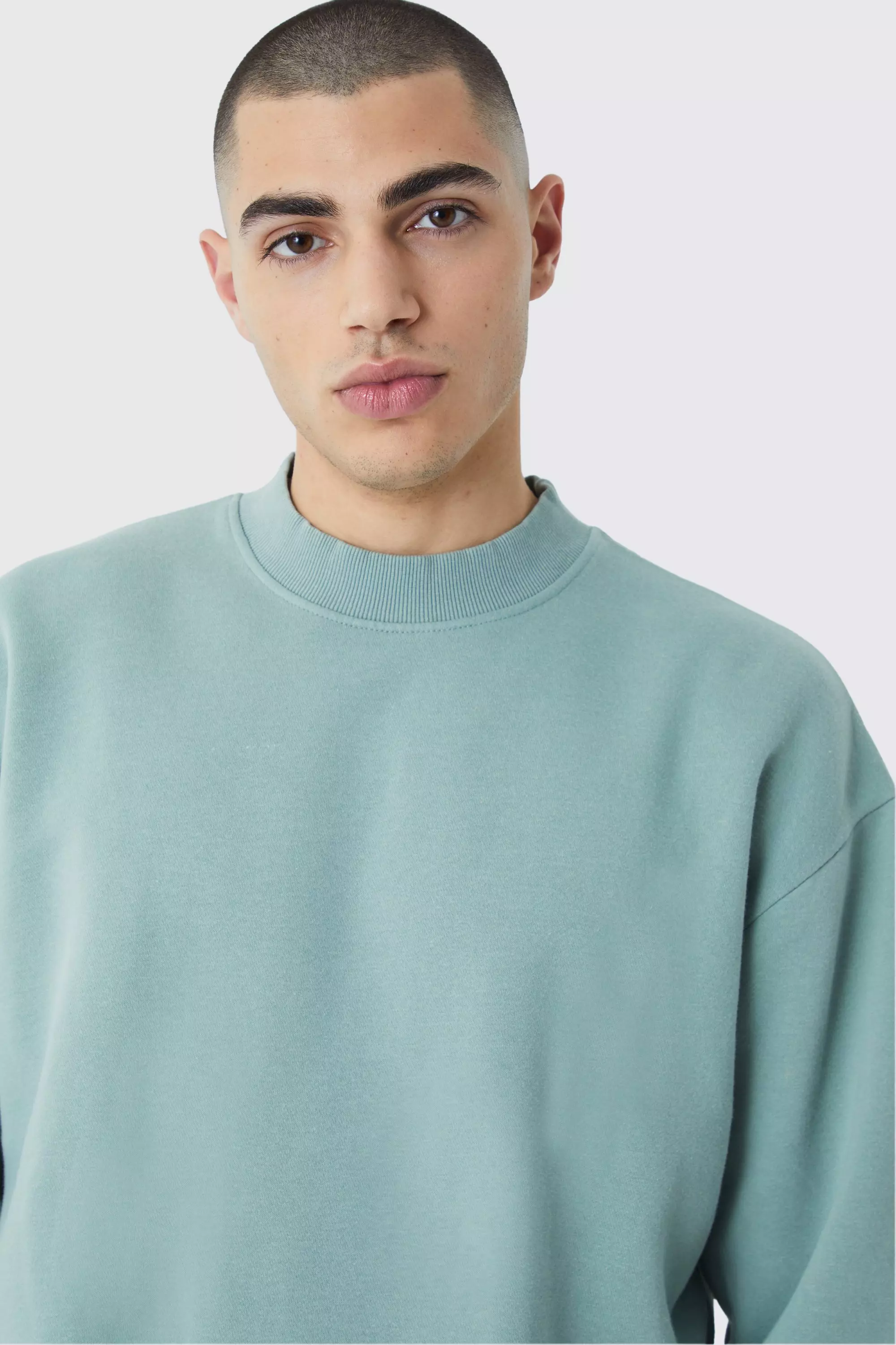 Oversized Boxy Washed Sweatshirt Sage