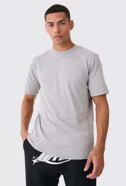 Grey Acid Wash Crew Neck T-shirt