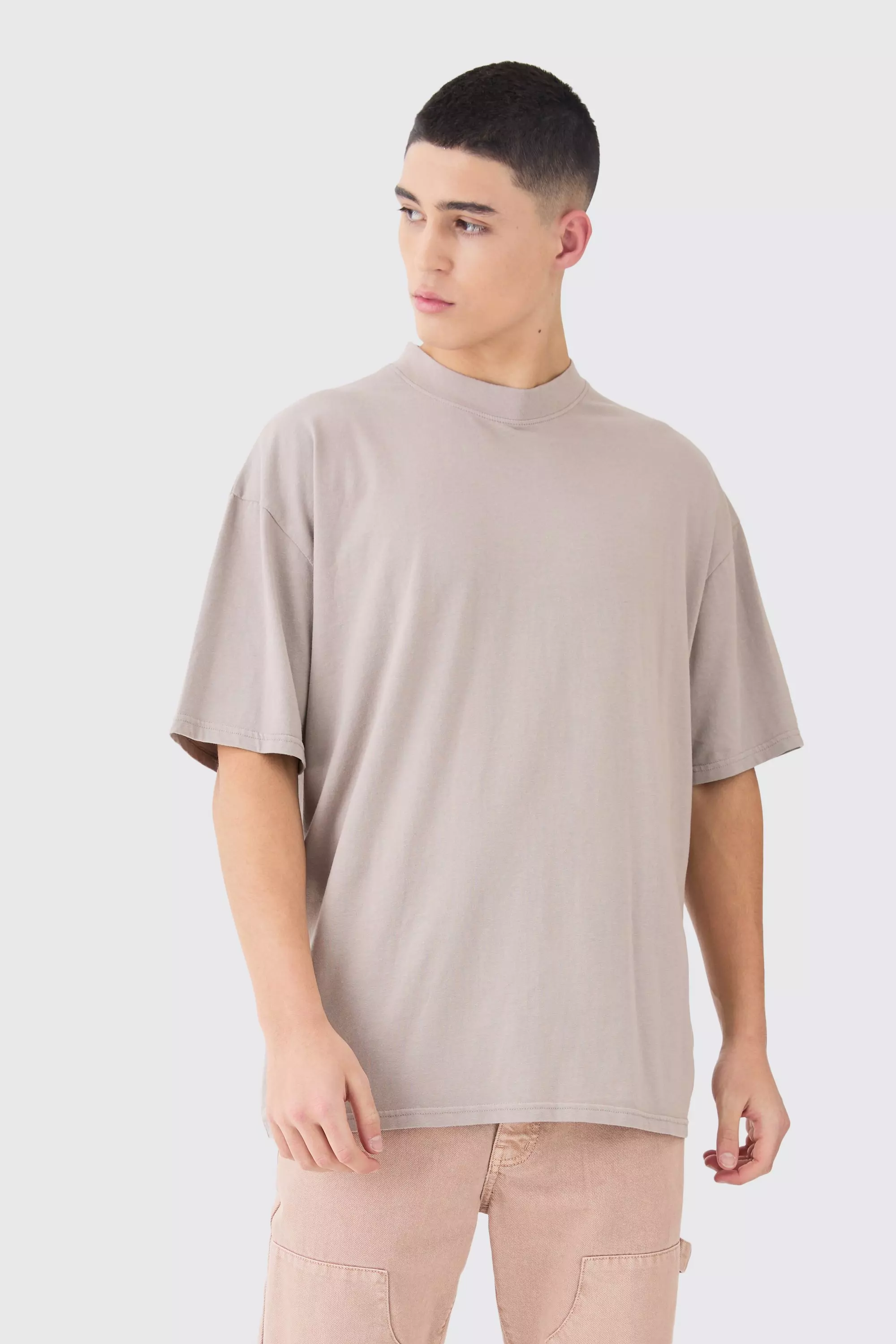 Oversized Washed T-shirt Taupe