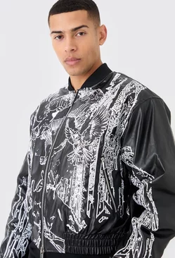 Boxy Embroidered Bomber Black