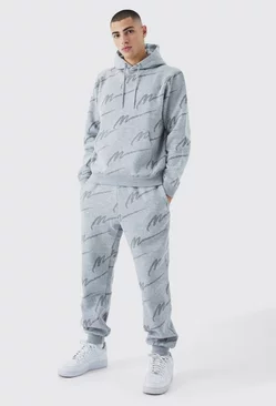 Grey Man Signature All Over Print Hoodie Tracksuit