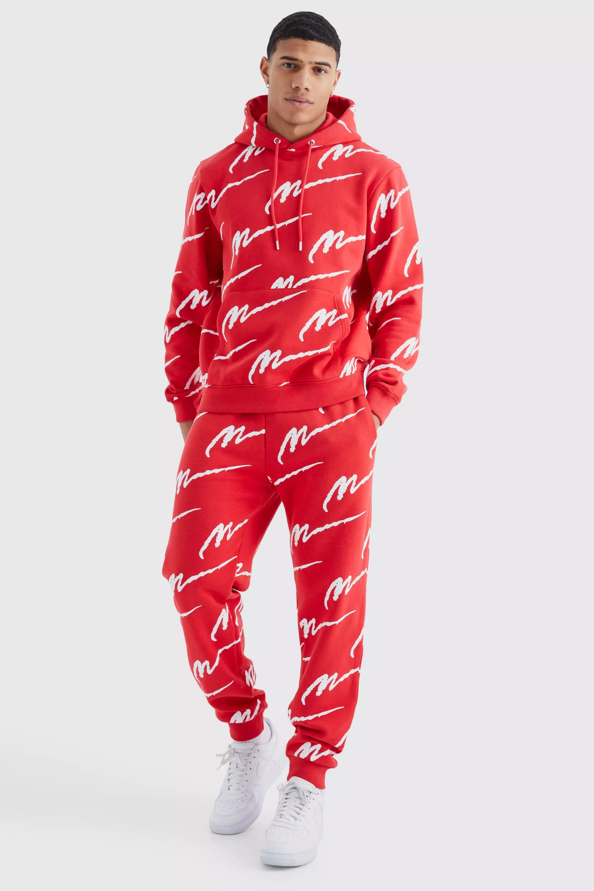Red Man Signature Trainingspak Met Hoodie En Opdruk alternatieve afbeelding