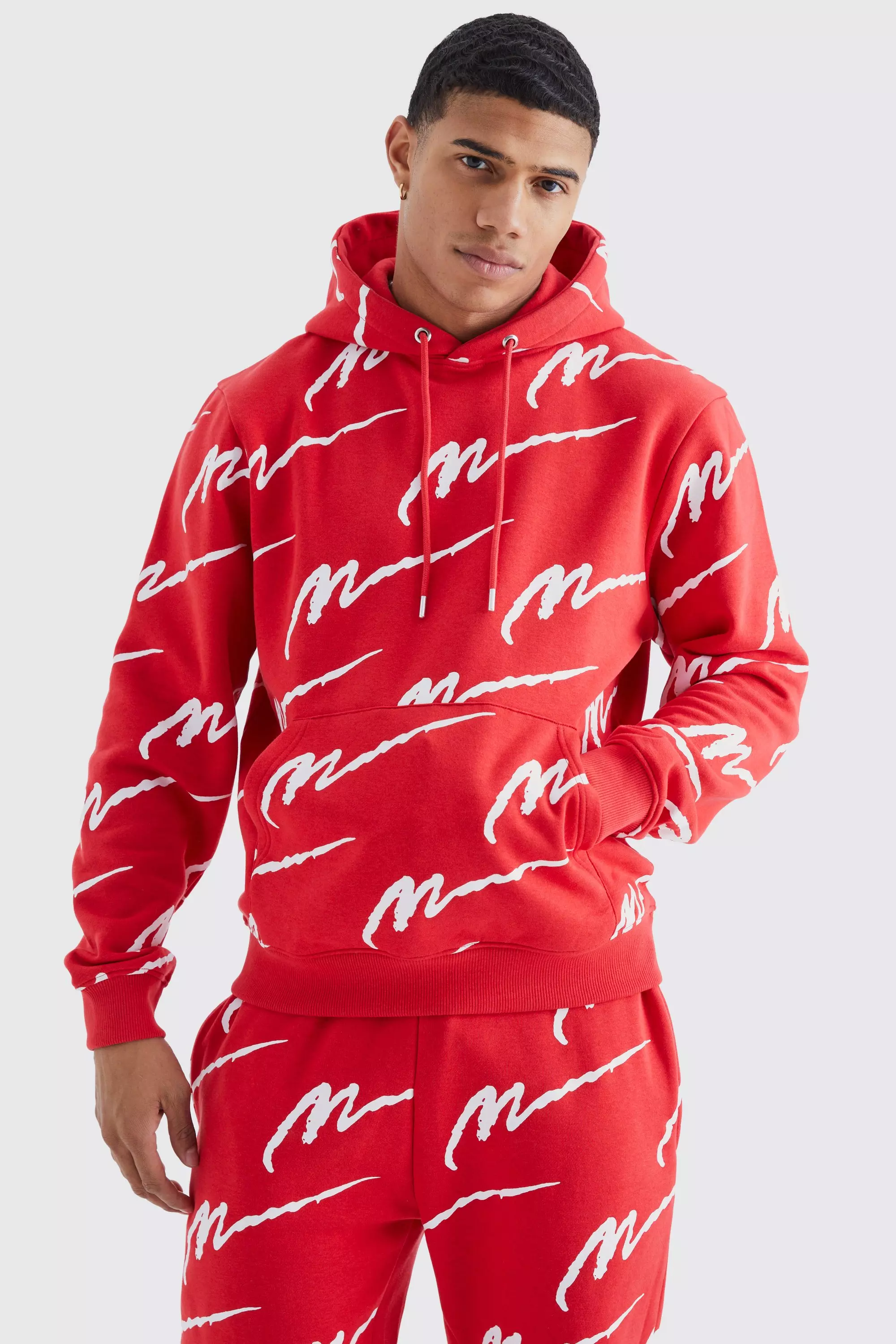 Red Man Signature Trainingspak Met Hoodie En Opdruk alternatieve afbeelding