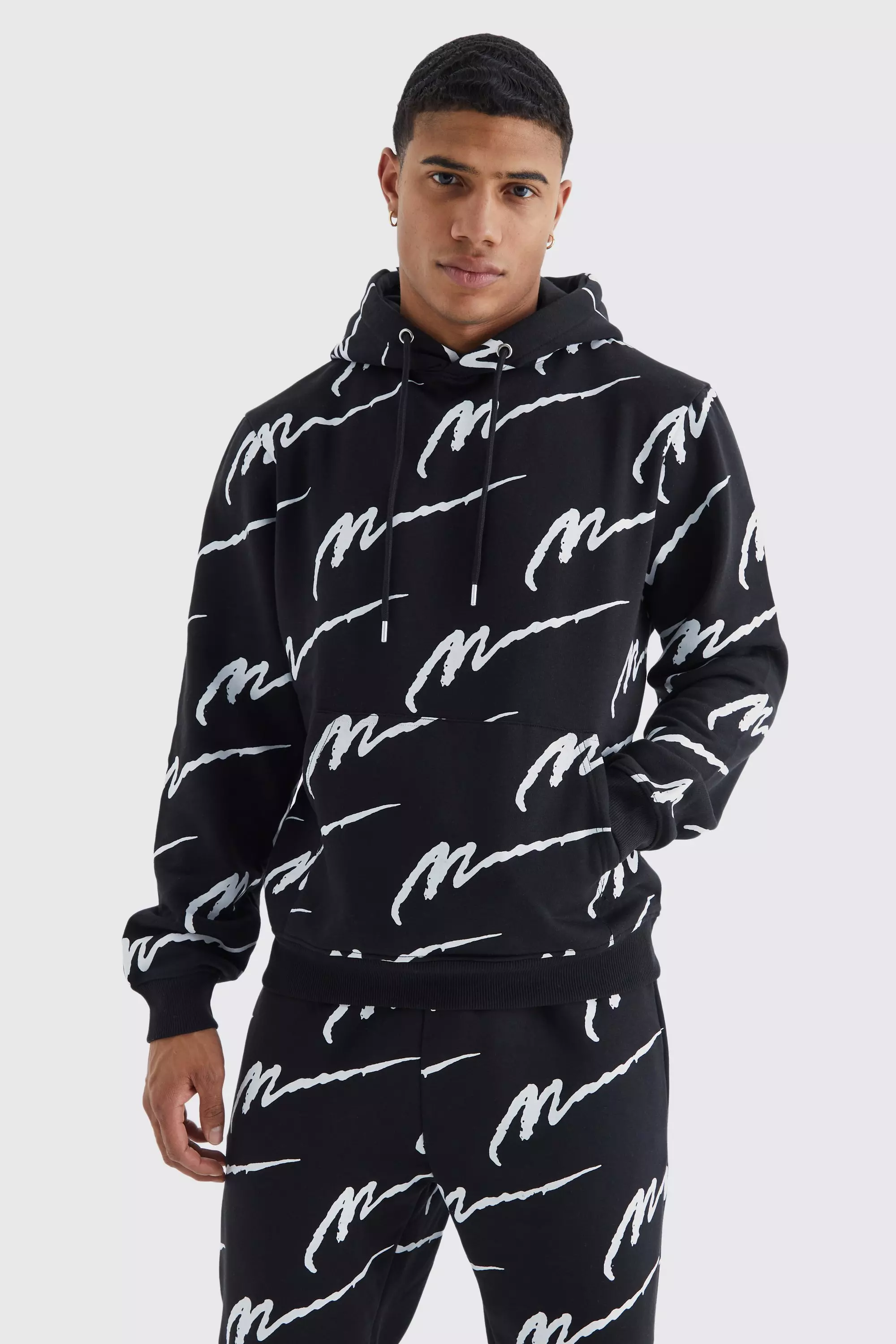 All over man printed hoodie sale