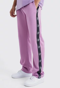 Oversized Tape Side Tricot Jogger Purple