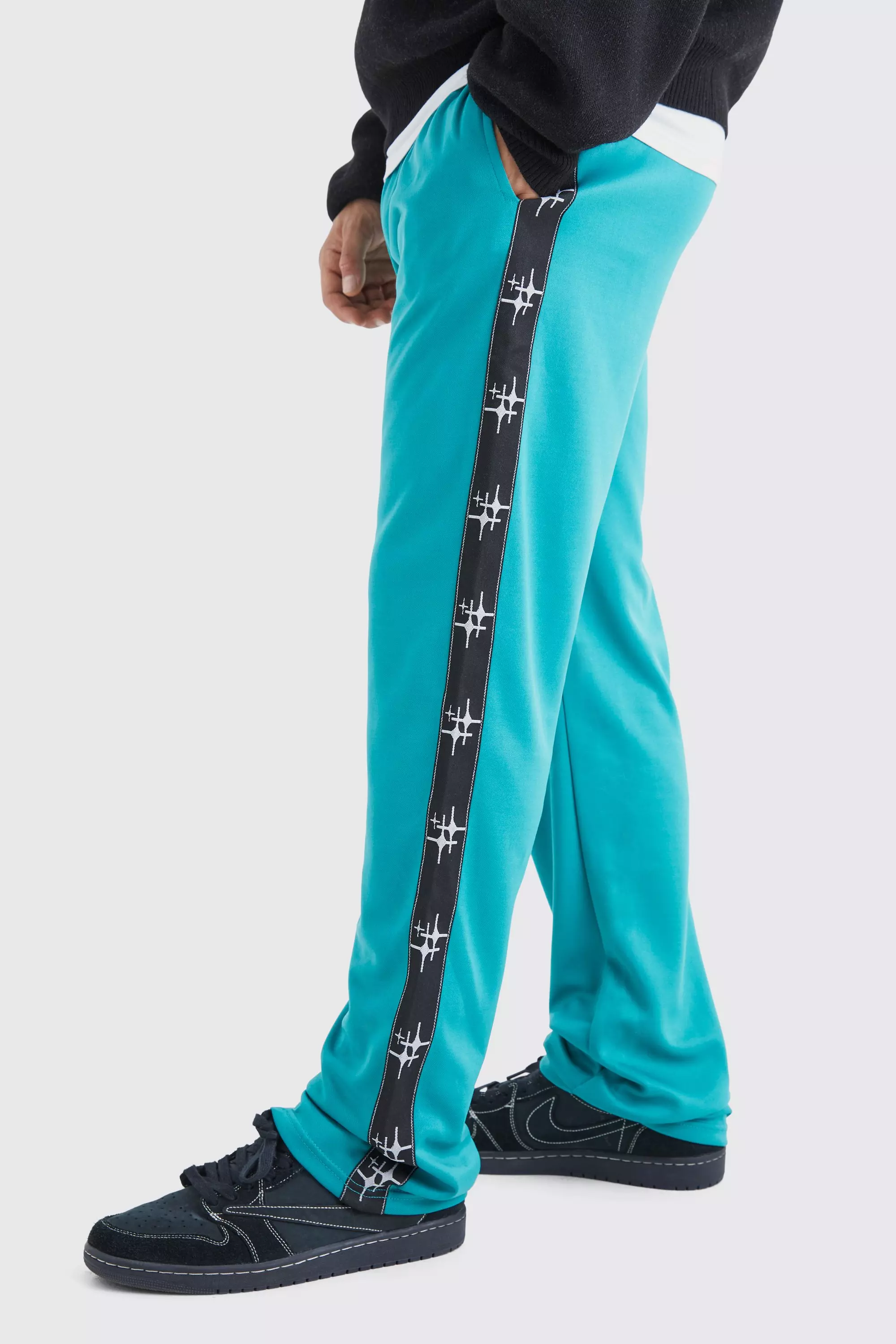 Oversized Tape Side Tricot Jogger Teal