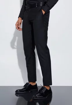 Slim Fit Tuxedo Suit Trousers Black