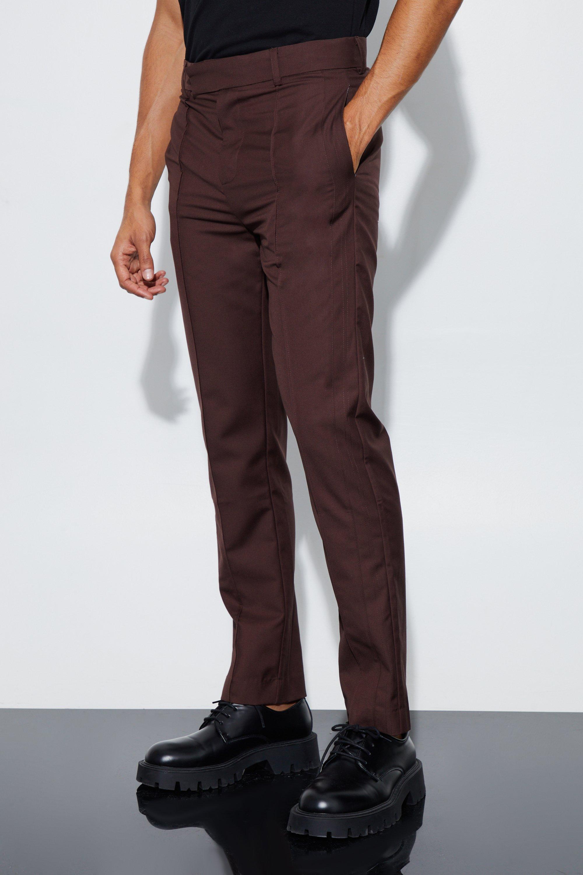 Chocolate Relaxed Fit Straight Leg Suit Trousers